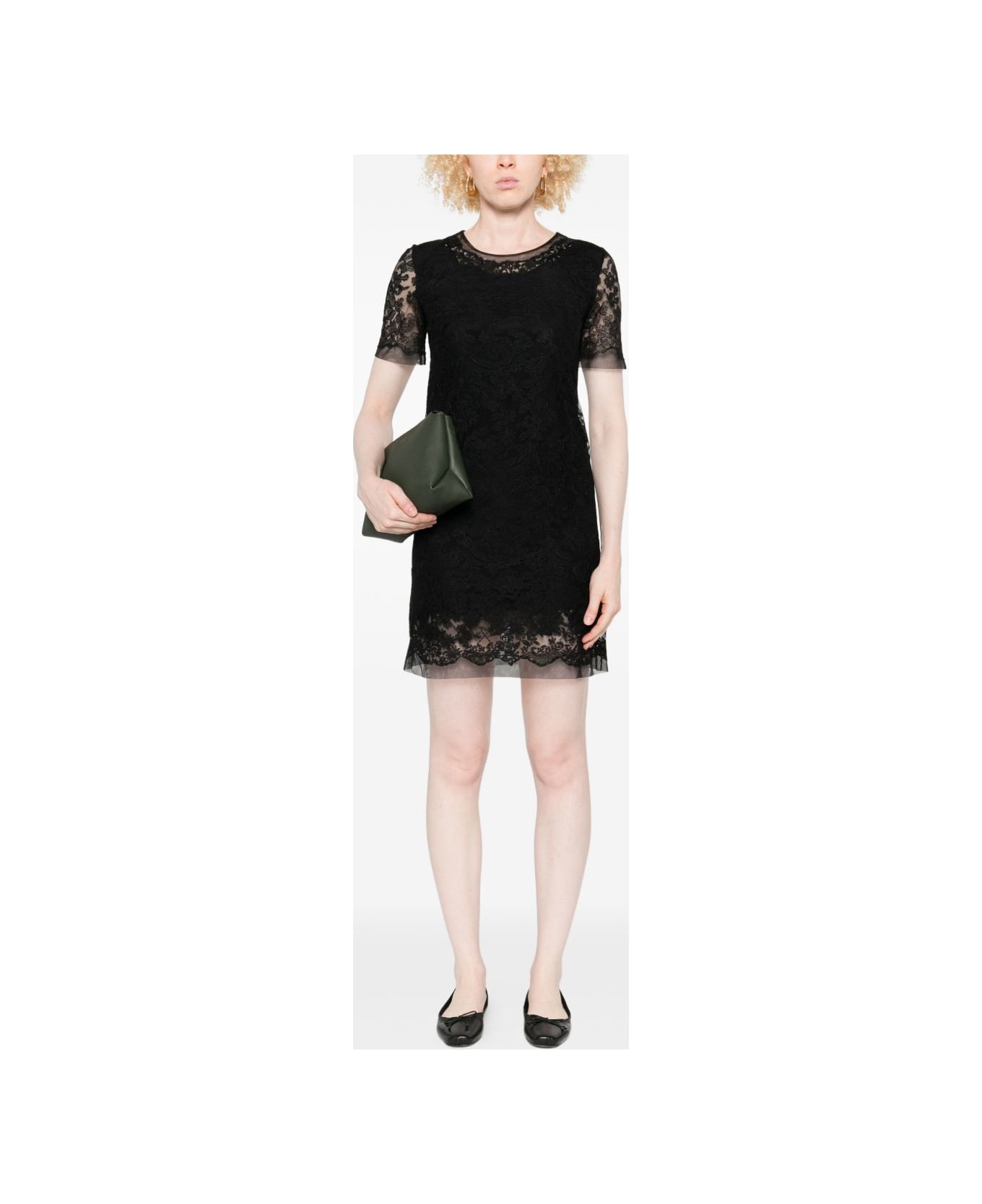 Ermanno Scervino Lace Short Dress - Black