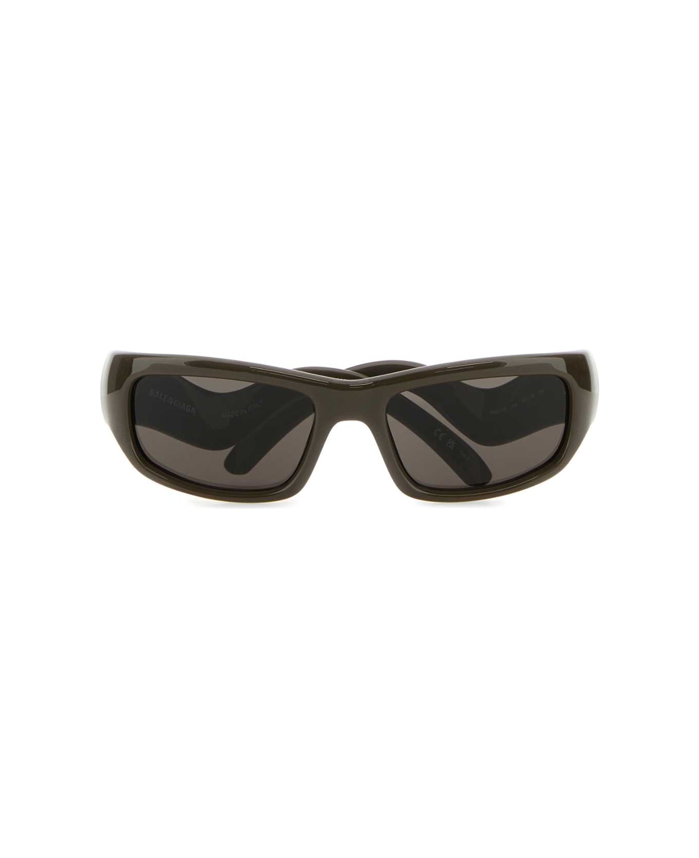 Balenciaga Brown Acetate Hamptons Rectangle Sunglasses - COLDBROWN