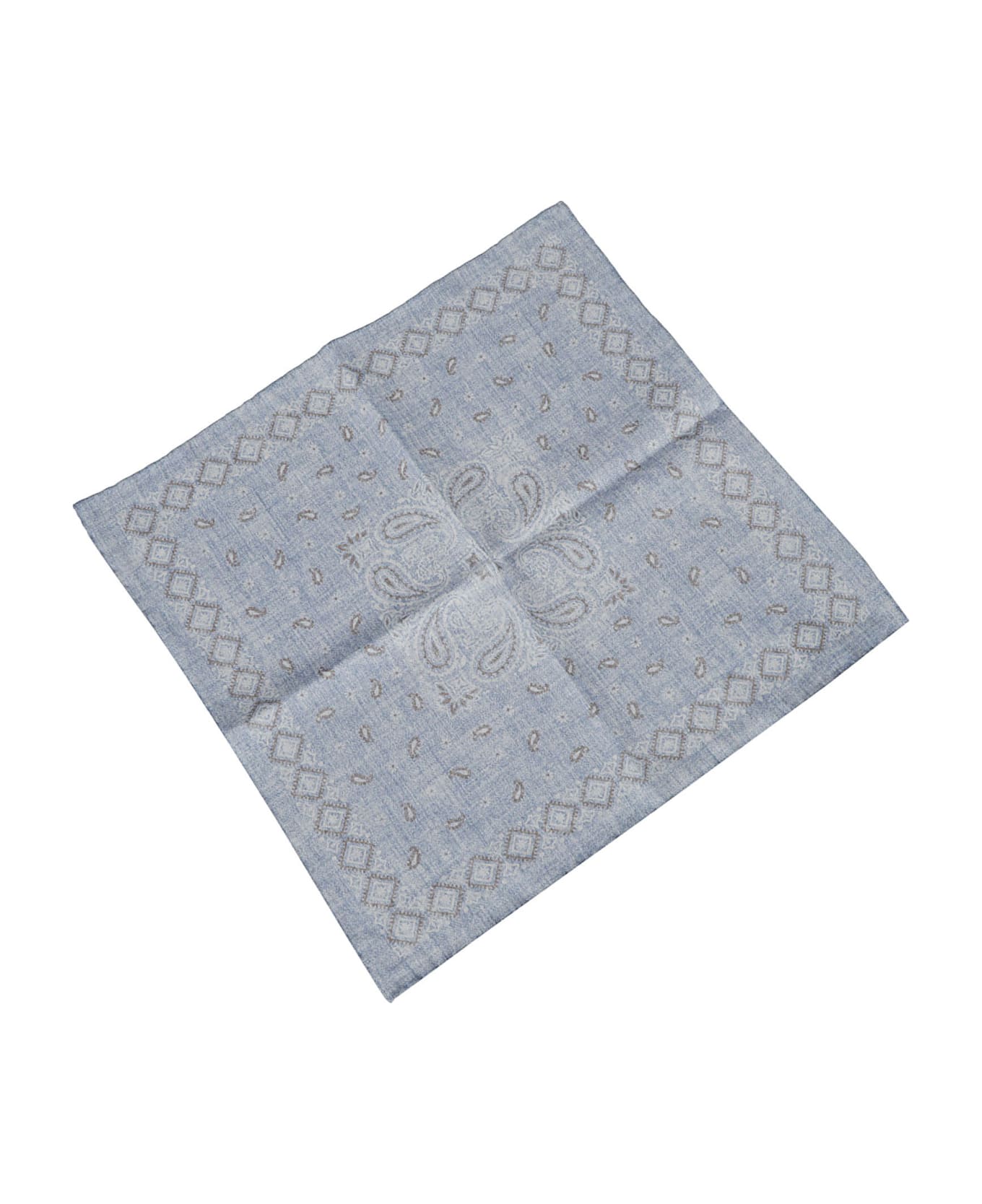 Eleventy Paisley Print Handkerchief - Denim アクセサリー