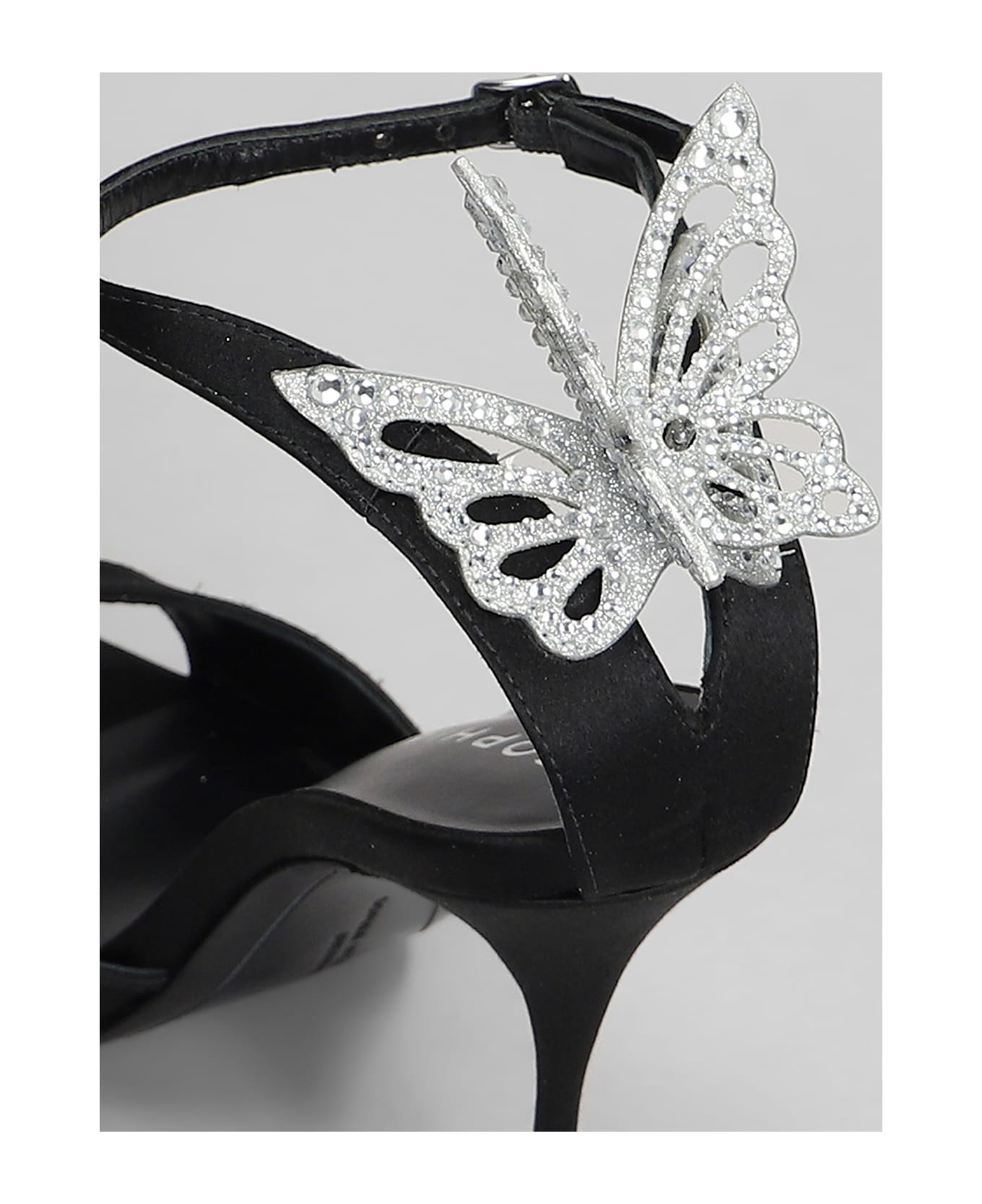 Sophia Webster Aura Sandals In Black Satin - black