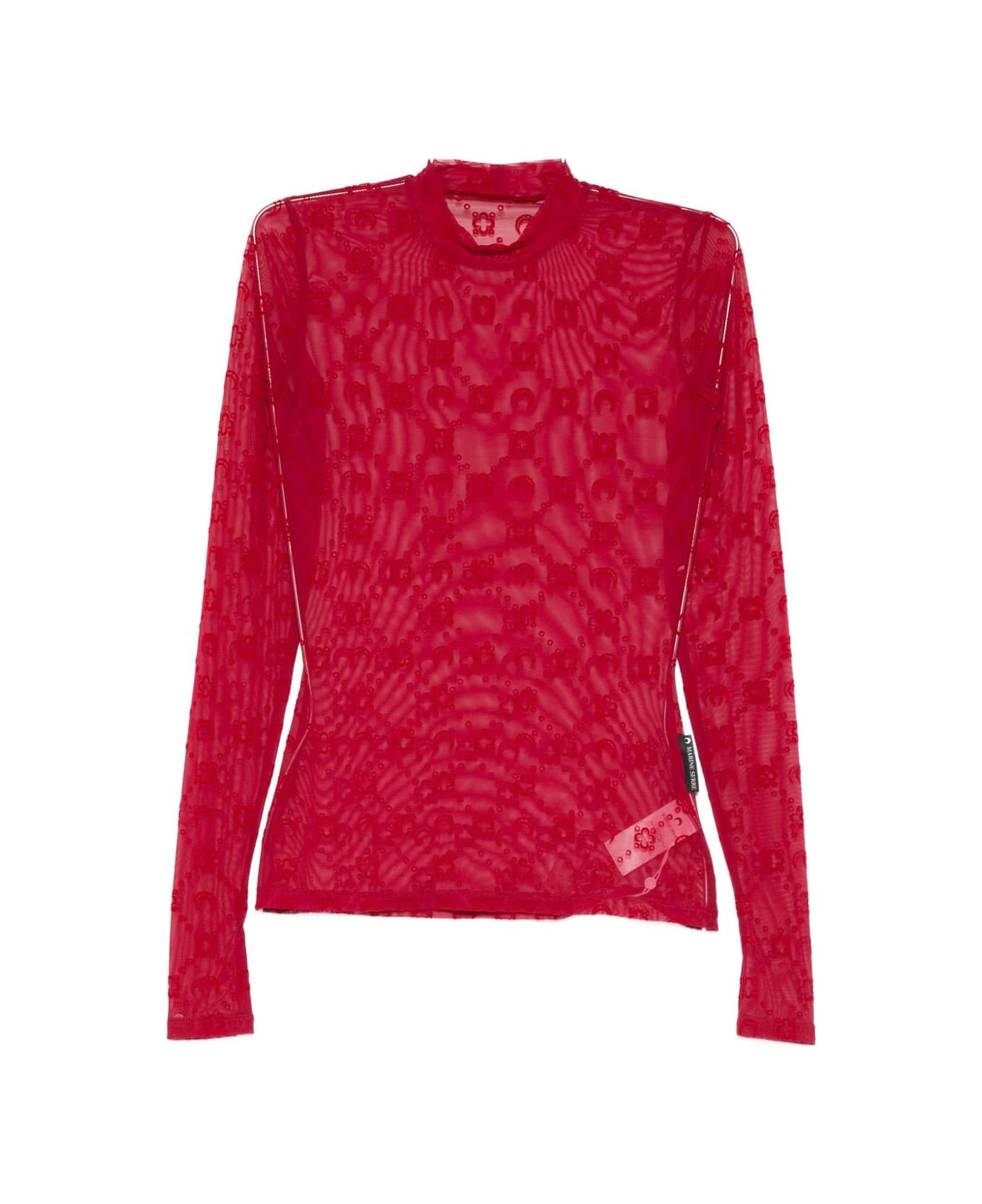 Marine Serre Monogram High-neck Top - Red