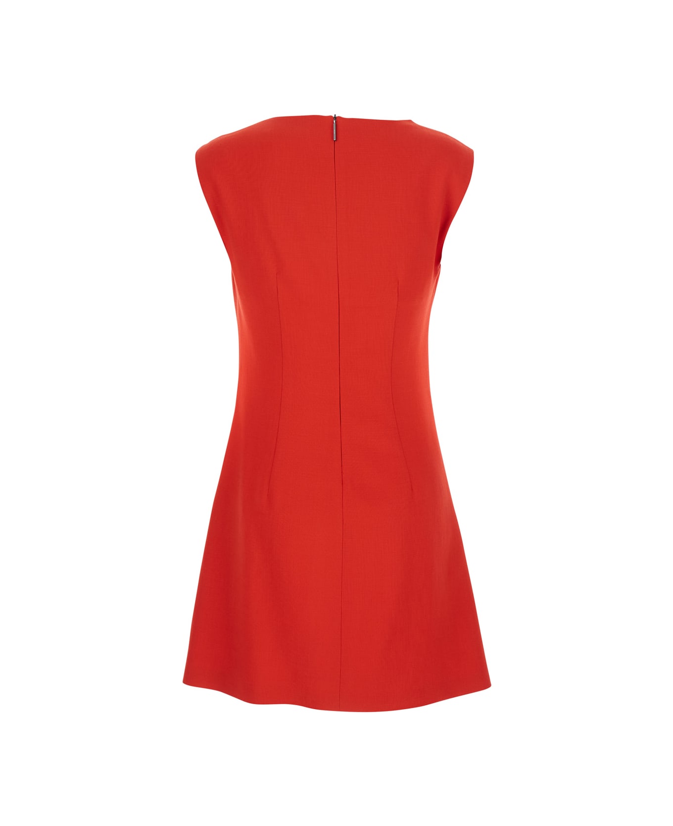 MSGM Dress With Ruches Details - Red