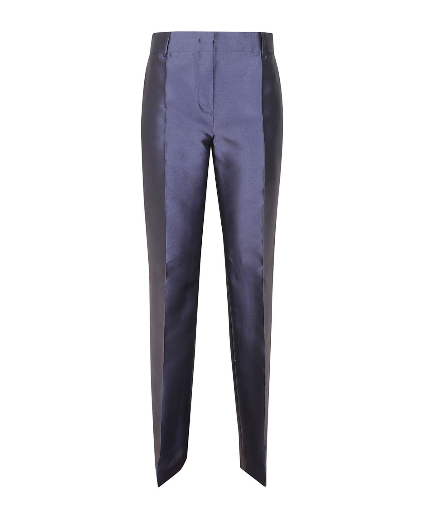 Alberta Ferretti Mikado Mid-rise Satin Tailored Trousers - Blu