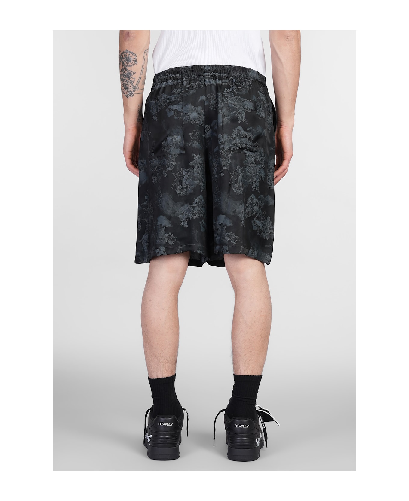 Off-White Shorts In Black Acetate - black