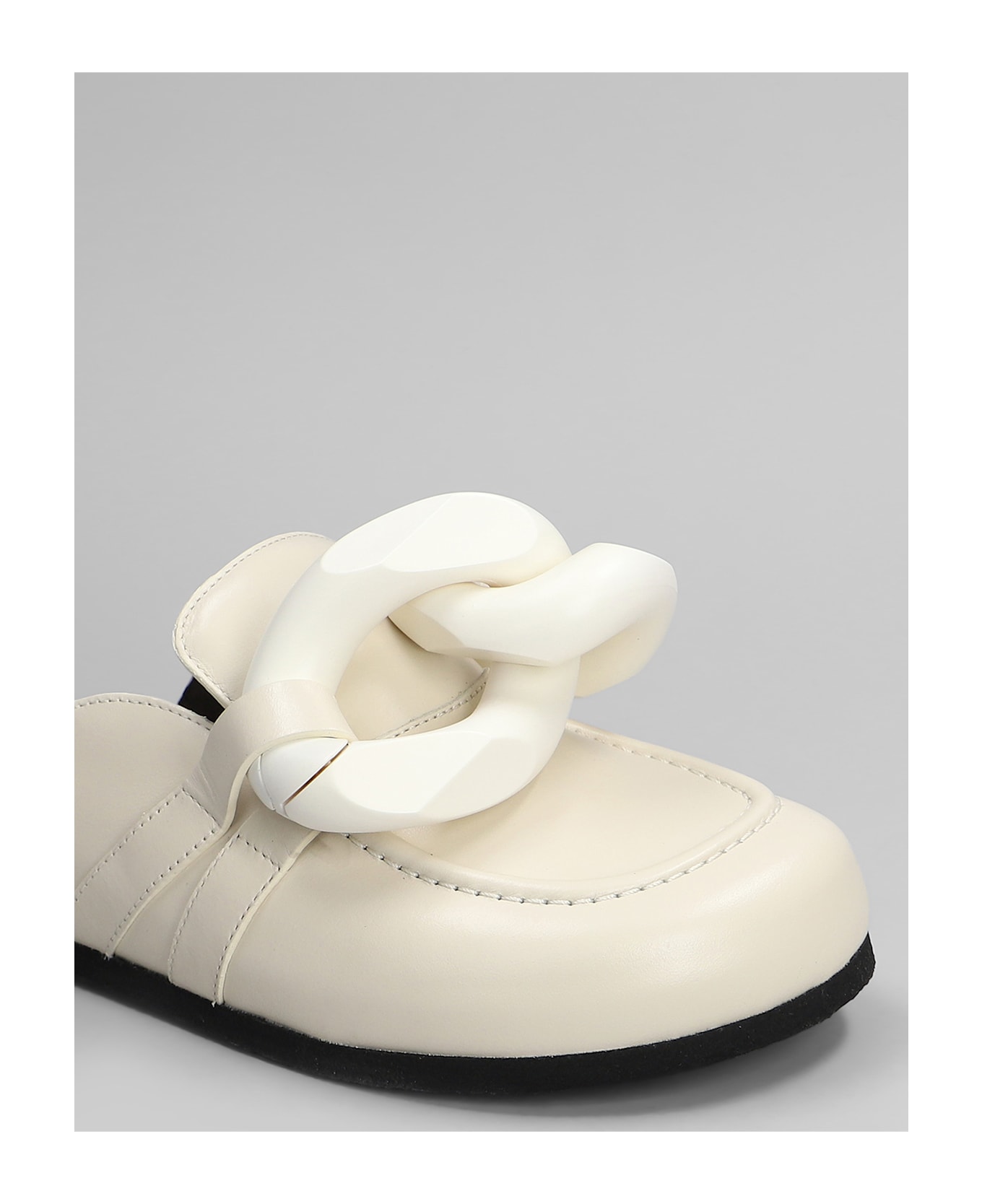 J.W. Anderson Slipper-mule In White Leather - white