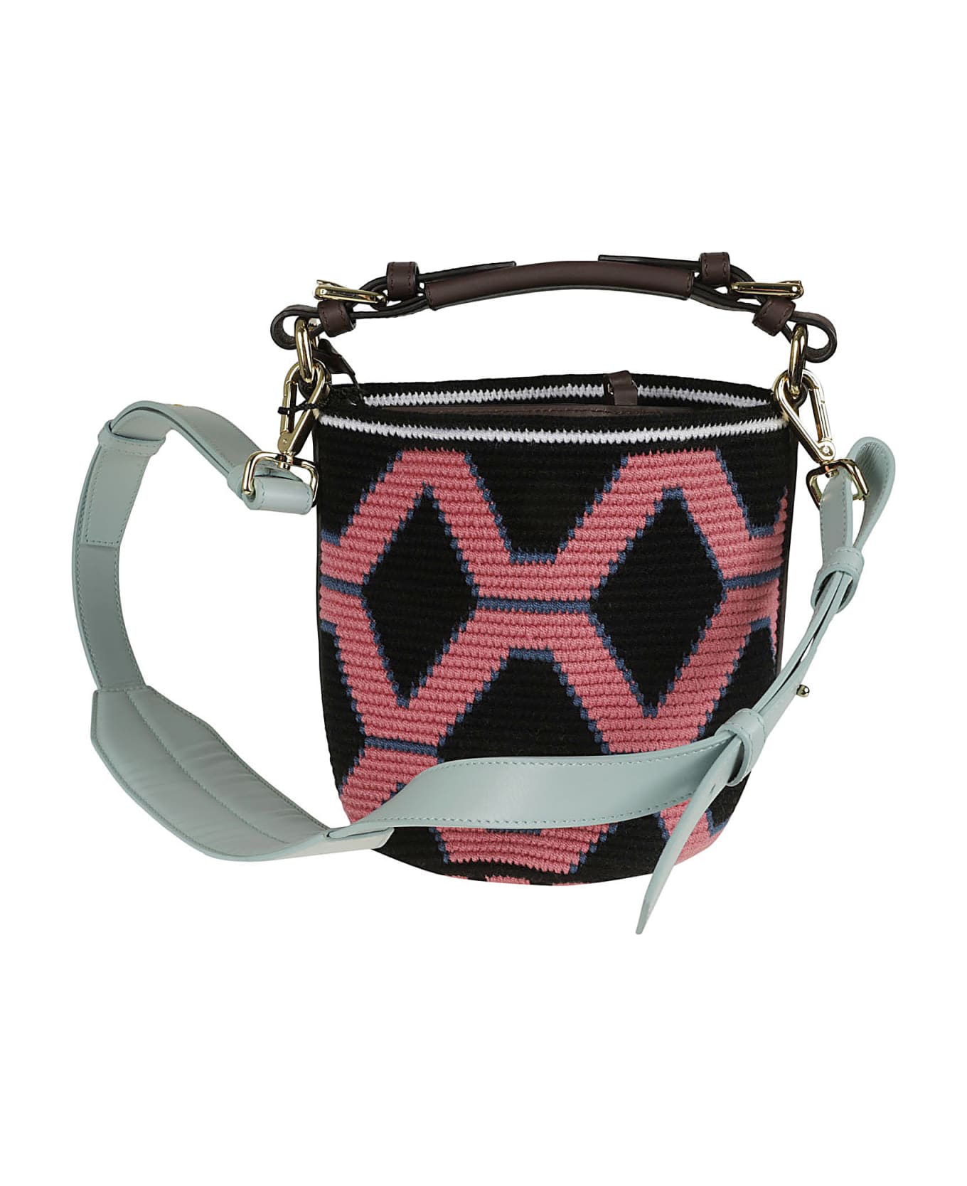 Colville Multi-strap Bucket Bag - Nero/rosa