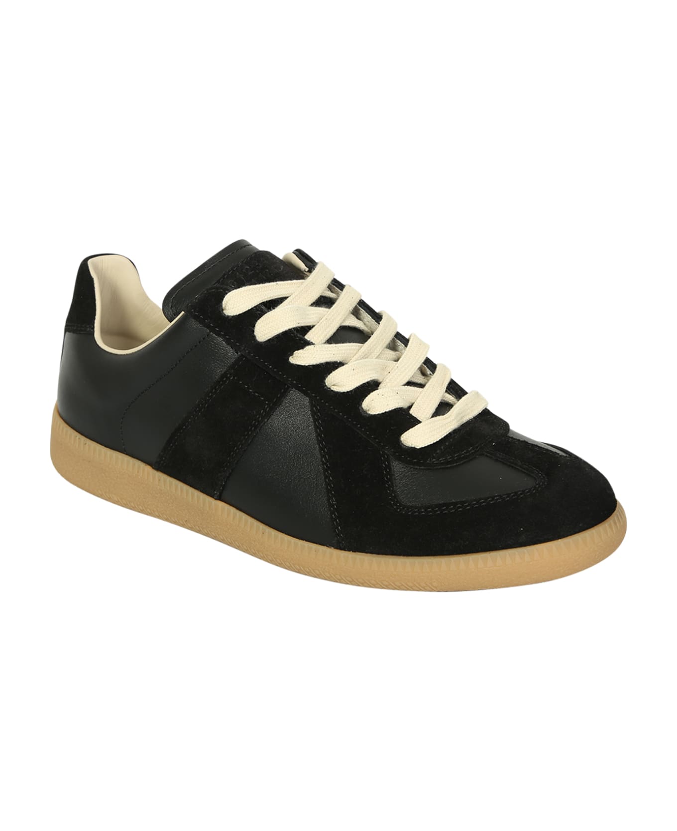 Maison Margiela Black Replica Low Sneakers - Black