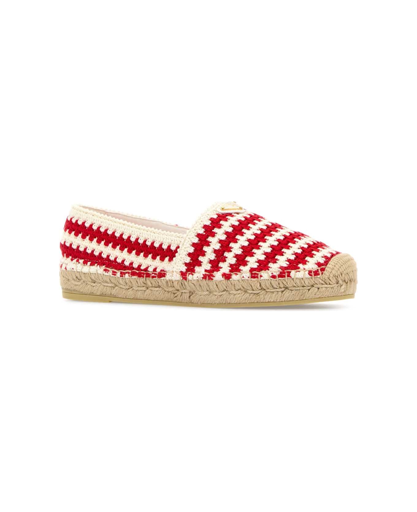 サンダル・ミュール PRADA Two-Tone Crochet Espadrilles PRADA Two-Tone Crochet Espadrilles for Women