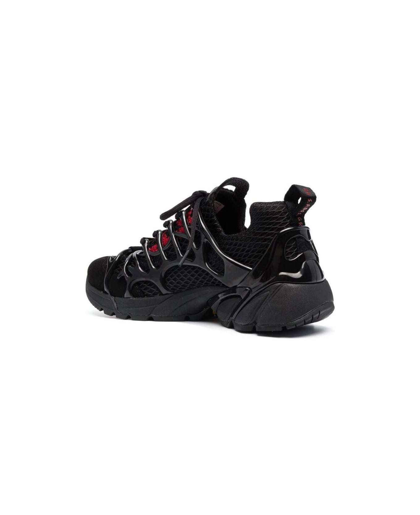 44 Label Group Black Low Top Sneakers With Mesh Panelling In Polyamide Man 44 Label Group - Black