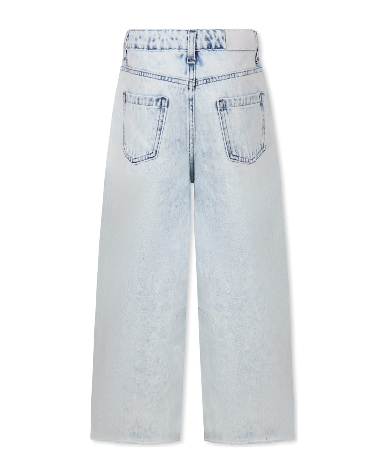MSGM Denim Jeans For Girl With Logo - Denim