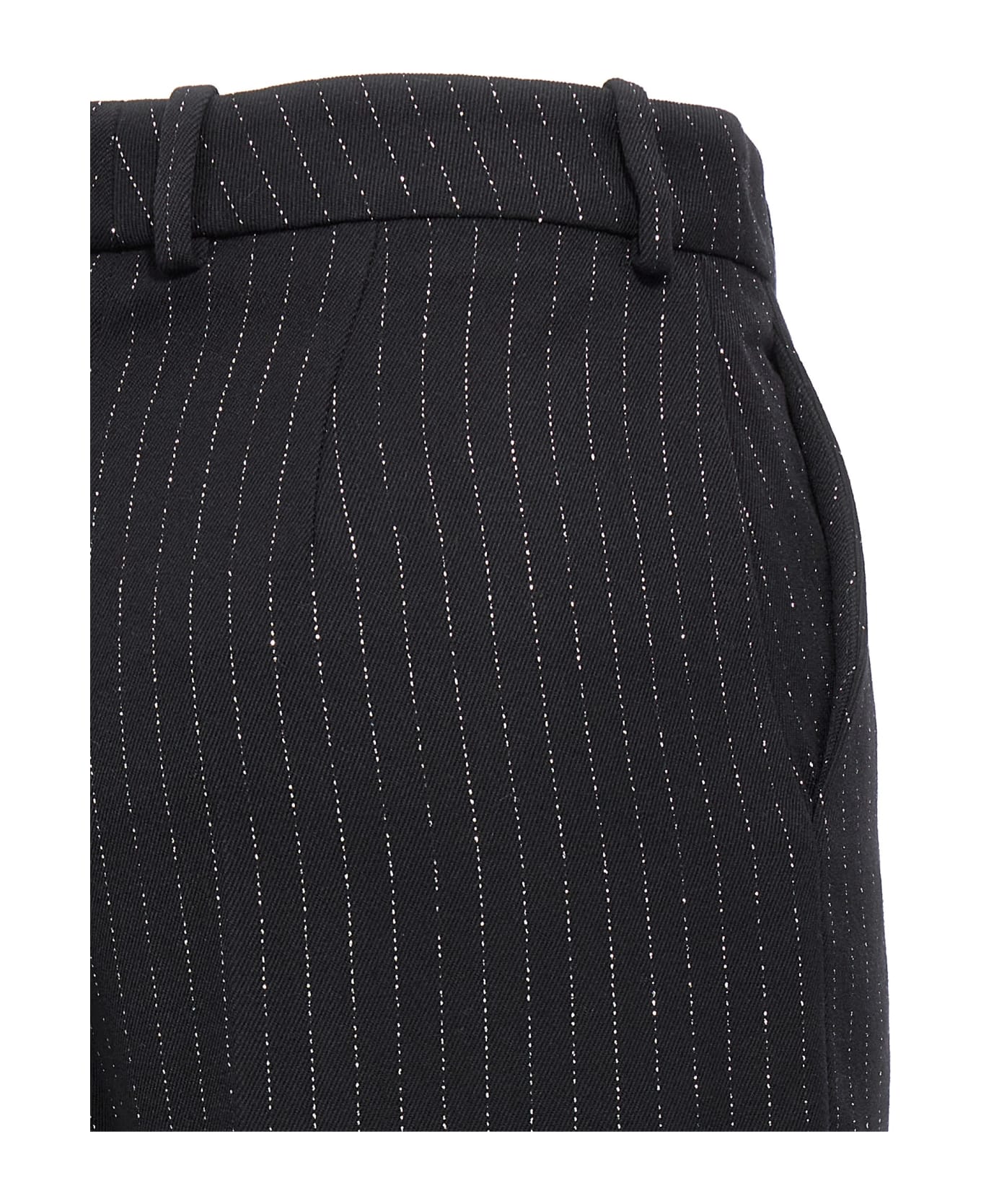 Balmain Black Lurex Striped Flare Trousers - Nero ボトムス