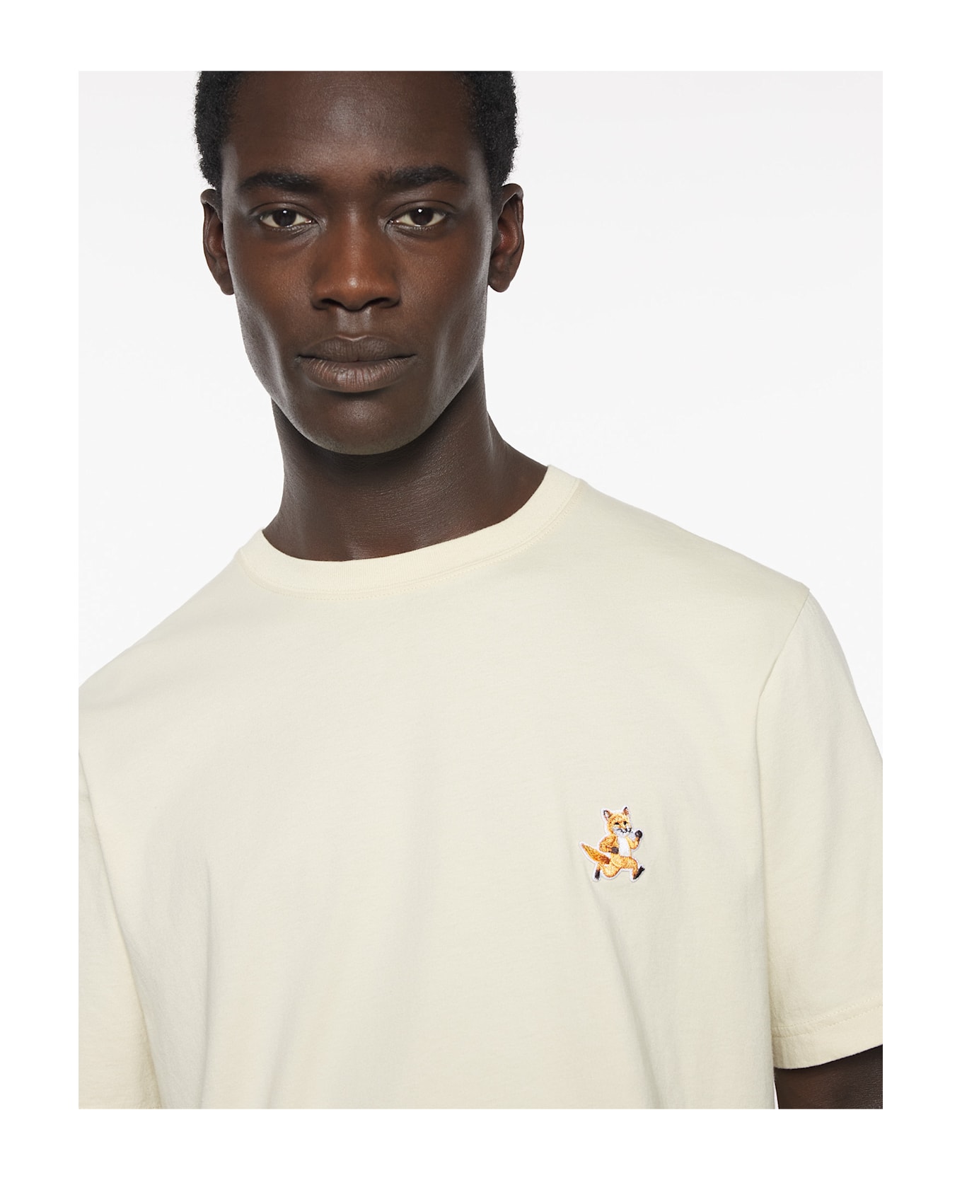 Maison Kitsuné Speedy Fox Patch Comfort Tee-shirt - Warm Stone