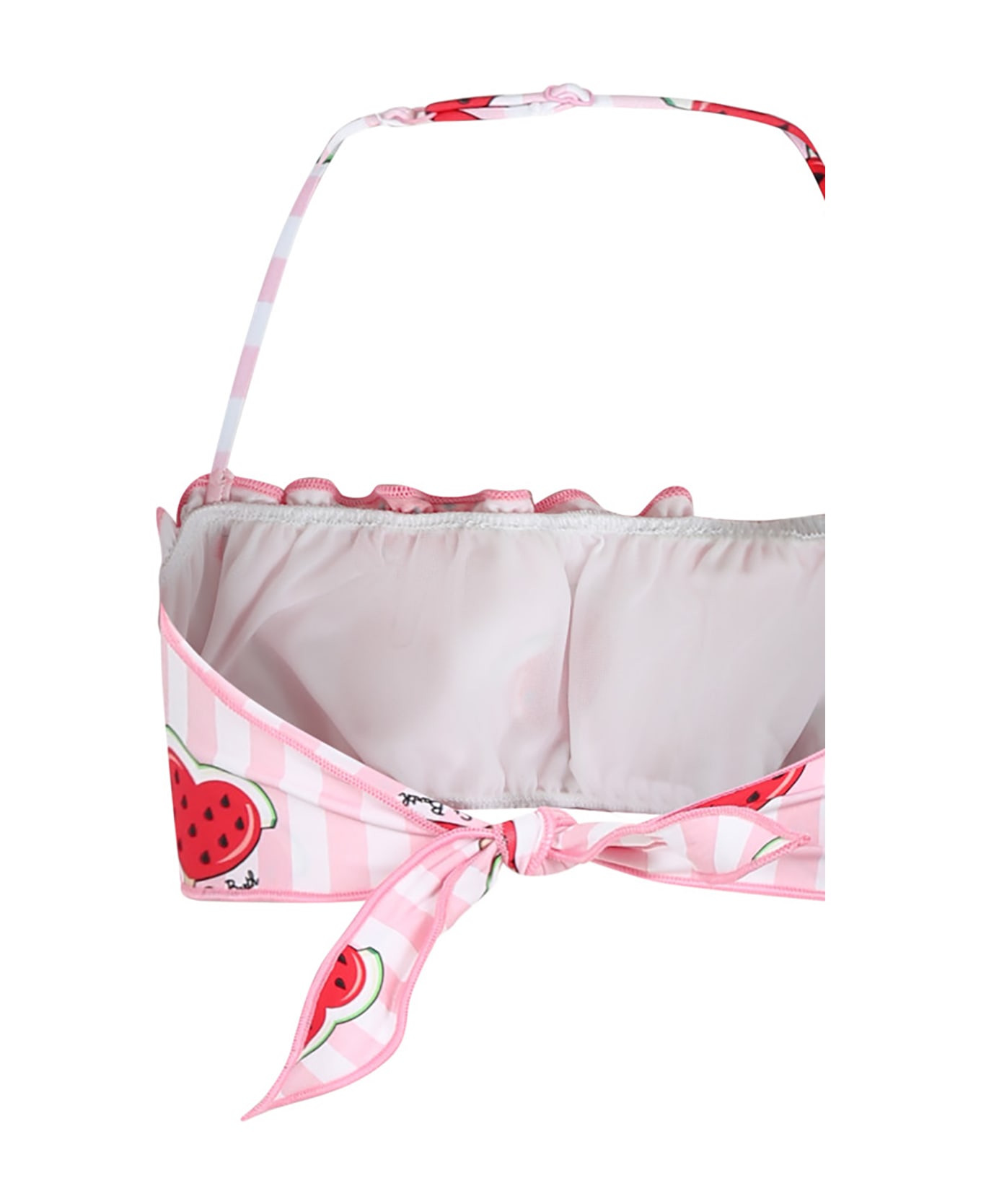 MC2 Saint Barth Pink Bikini For Girl With Strawberries And Hearts - Pink 水着