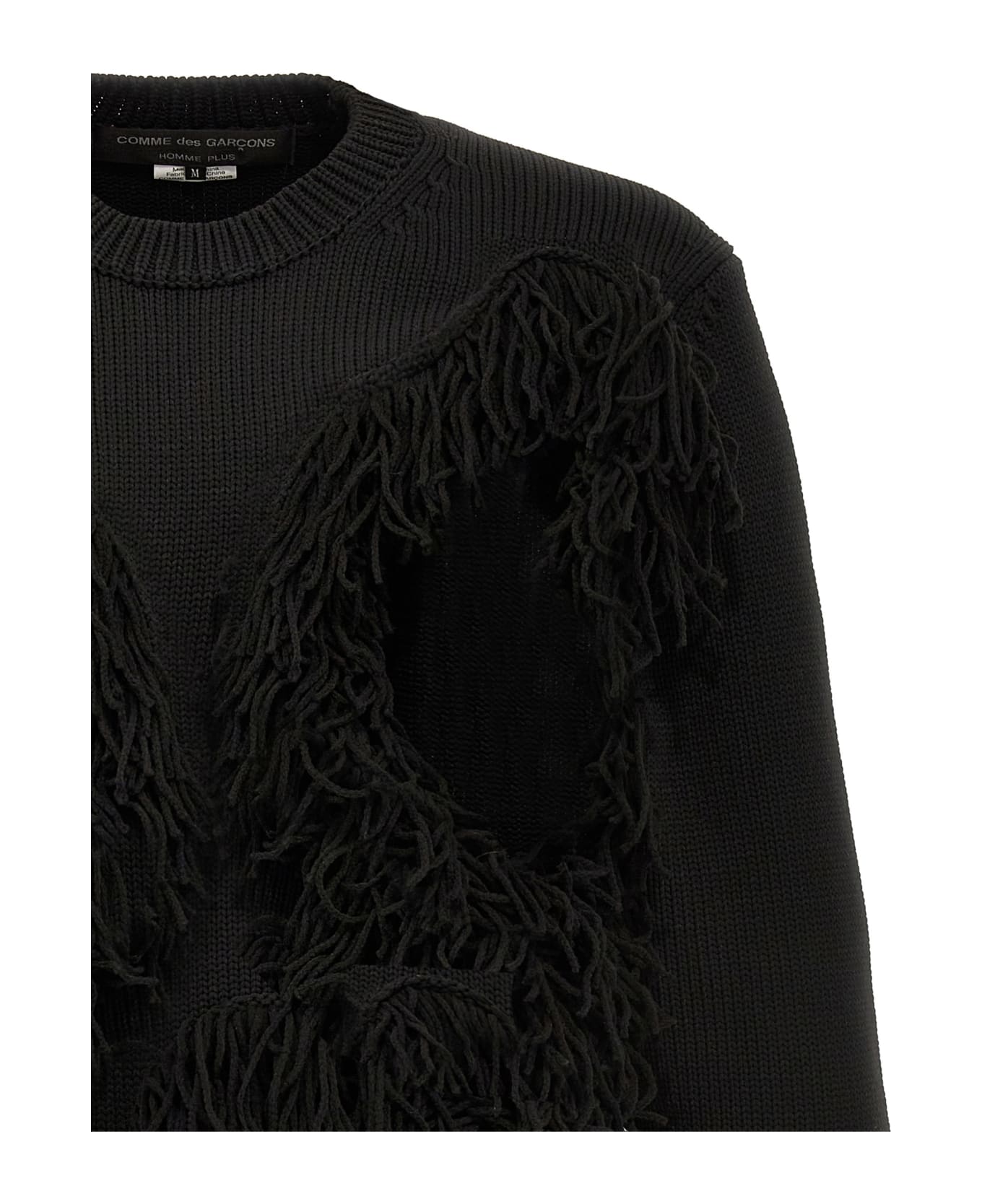 Comme Des Garçons Homme Plus Cut-out And Fringed Sweater - Black   ニットウェア