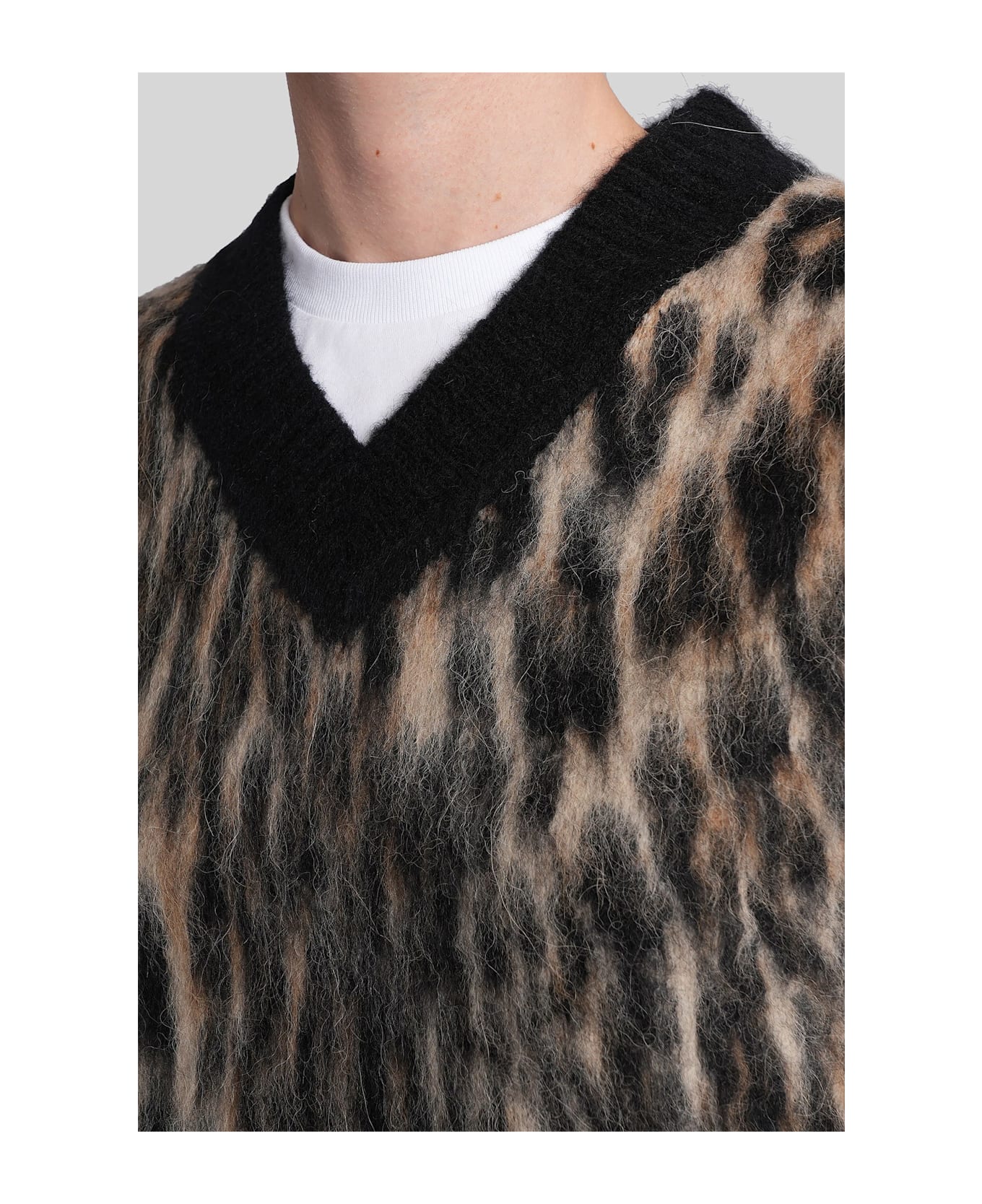Ganni Vest In Animalier Wool - Animalier