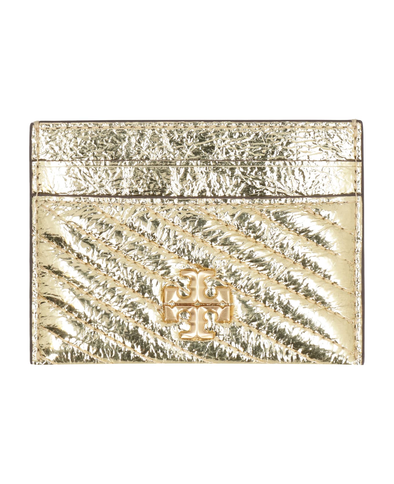 Tory Burch Kira Metallic Leather Card Holder - Gold