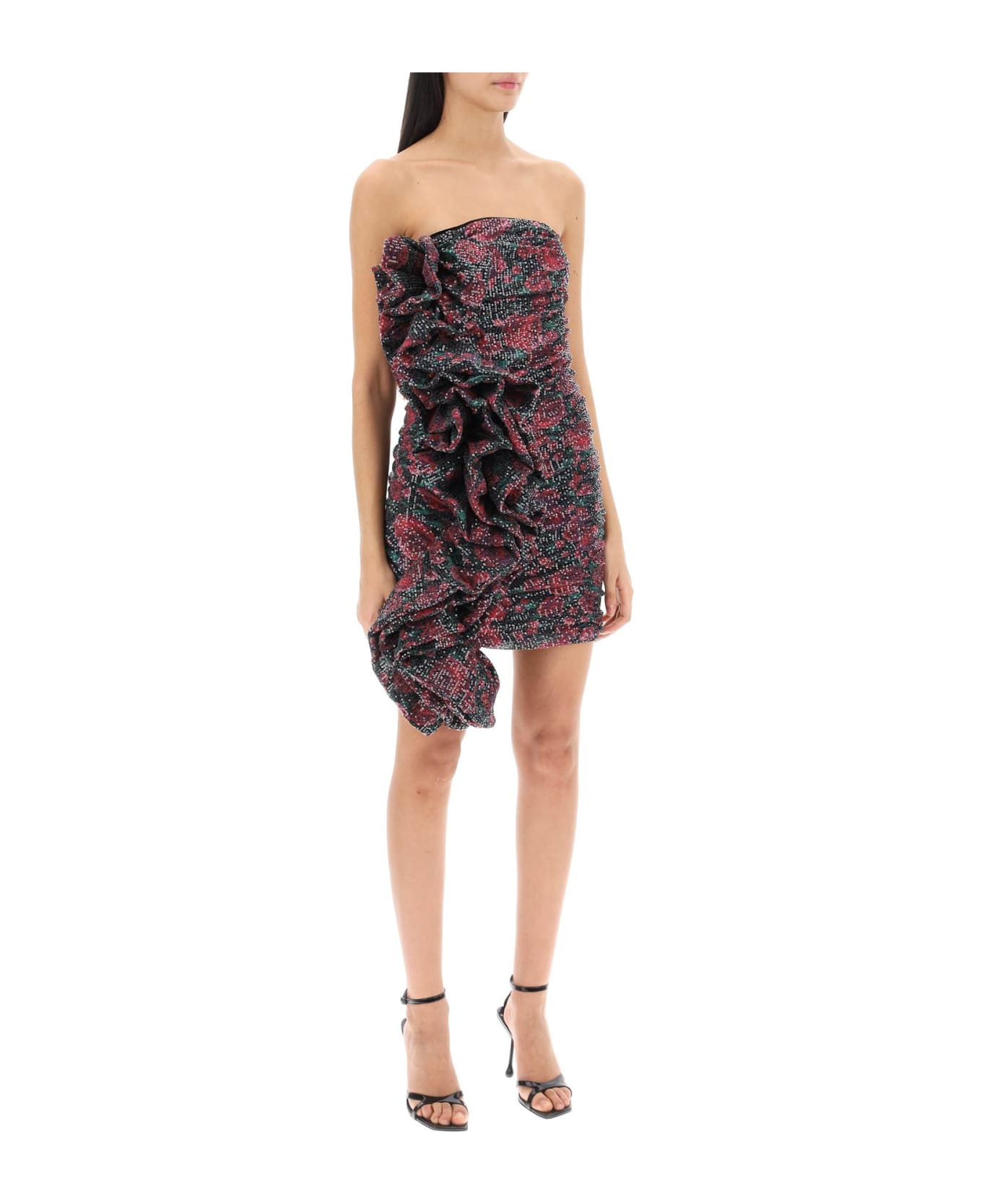 Rotate by Birger Christensen Sequined Strapless Mini Dress - BOLD ROSE