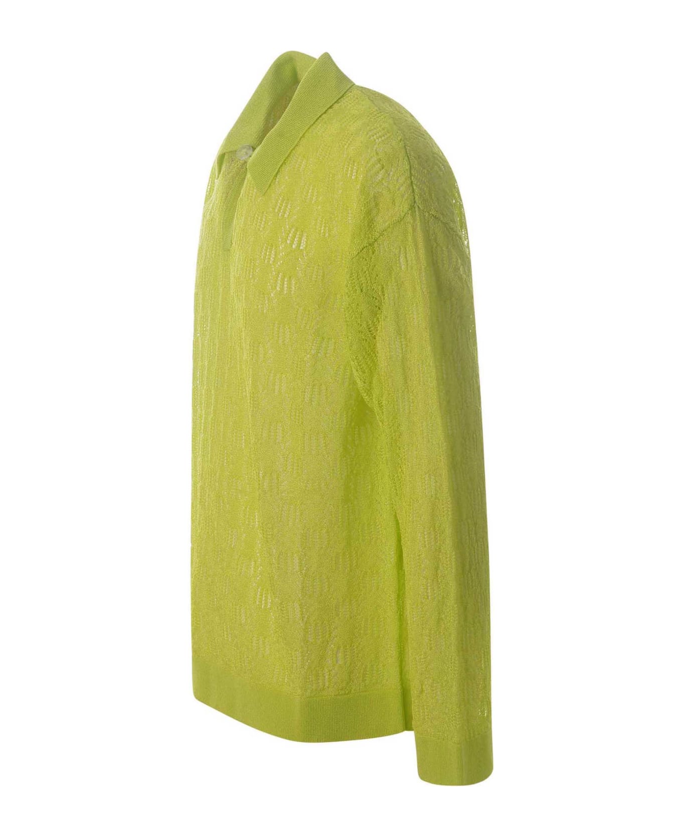 Bonsai Polo Shirt Bonsai In Knitted - Verde acido