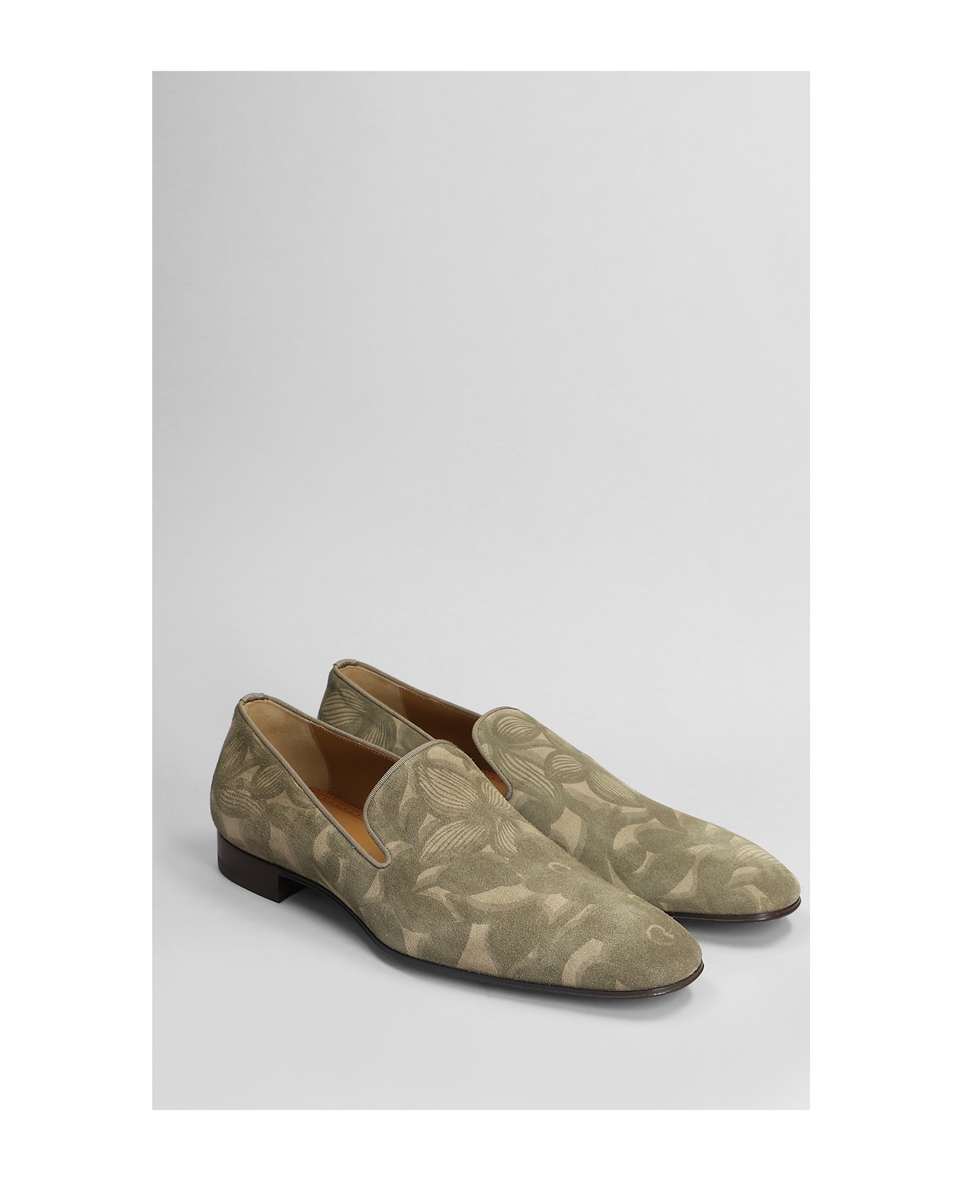 Christian Louboutin Dandelion Loafers In Green Suede - green