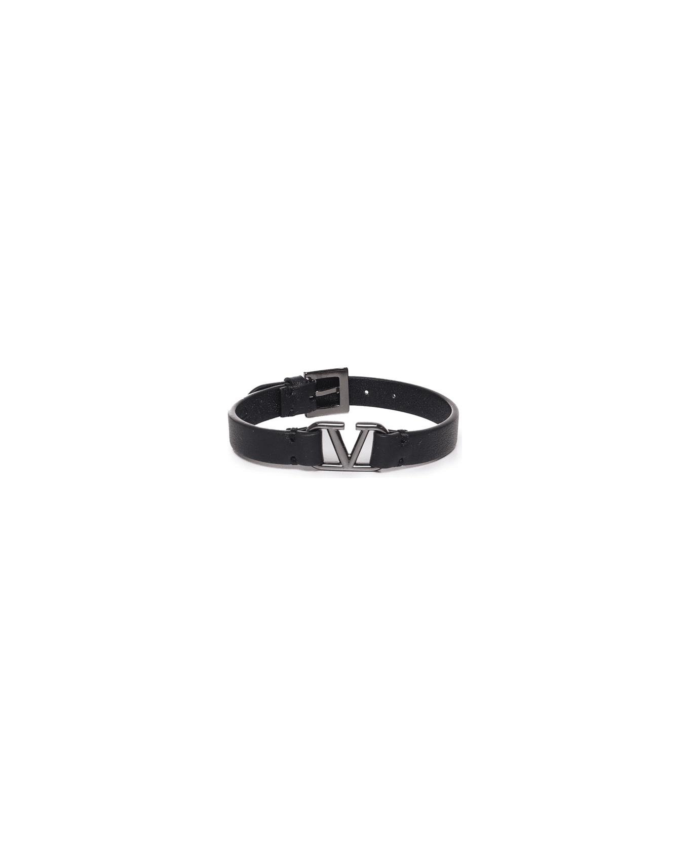 Valentino Garavani Vlogo Leather Bracelet - Black ブレスレット