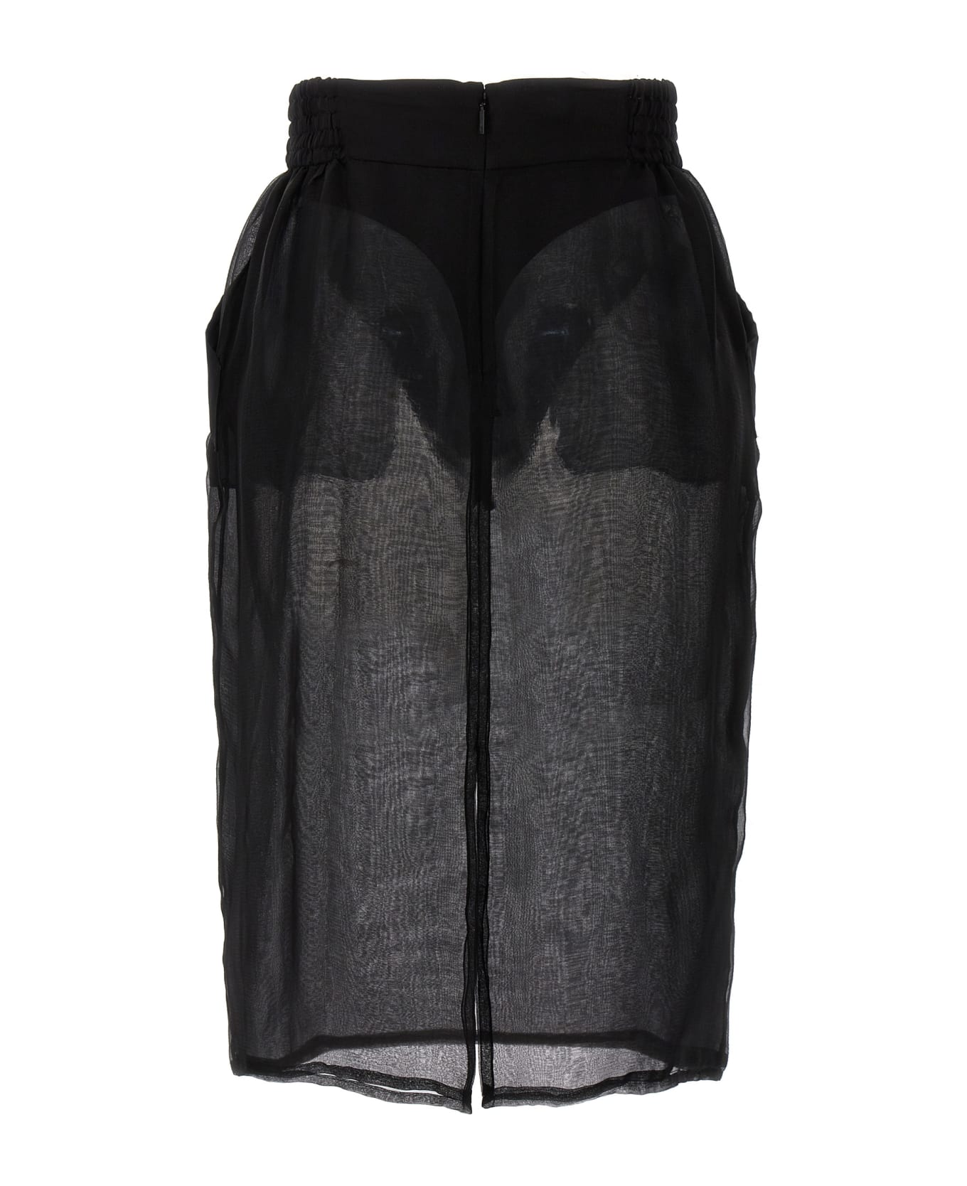 Saint Laurent Skirt Muslin Silk - Black スカート