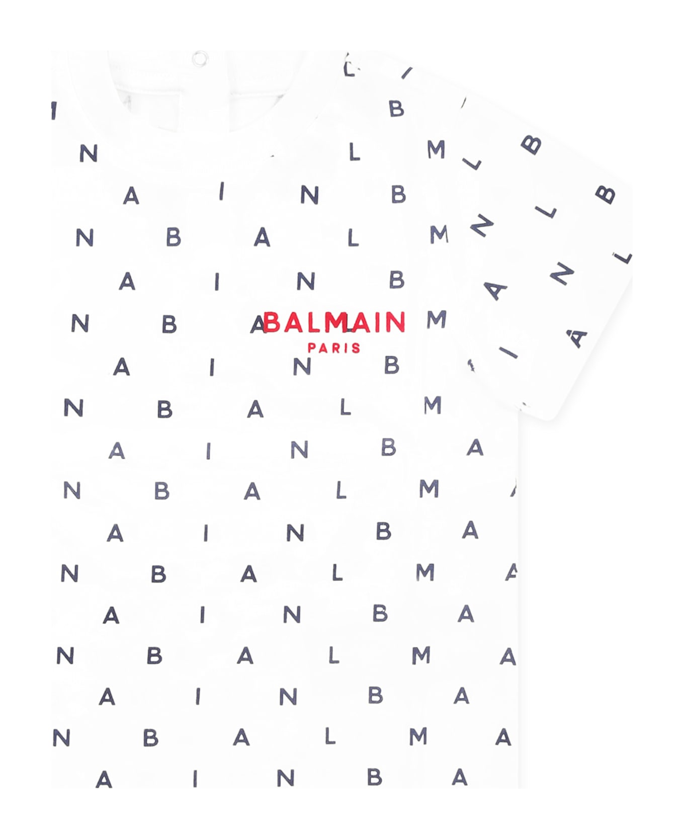 Balmain White T-shirt For Babykids With Logo - White