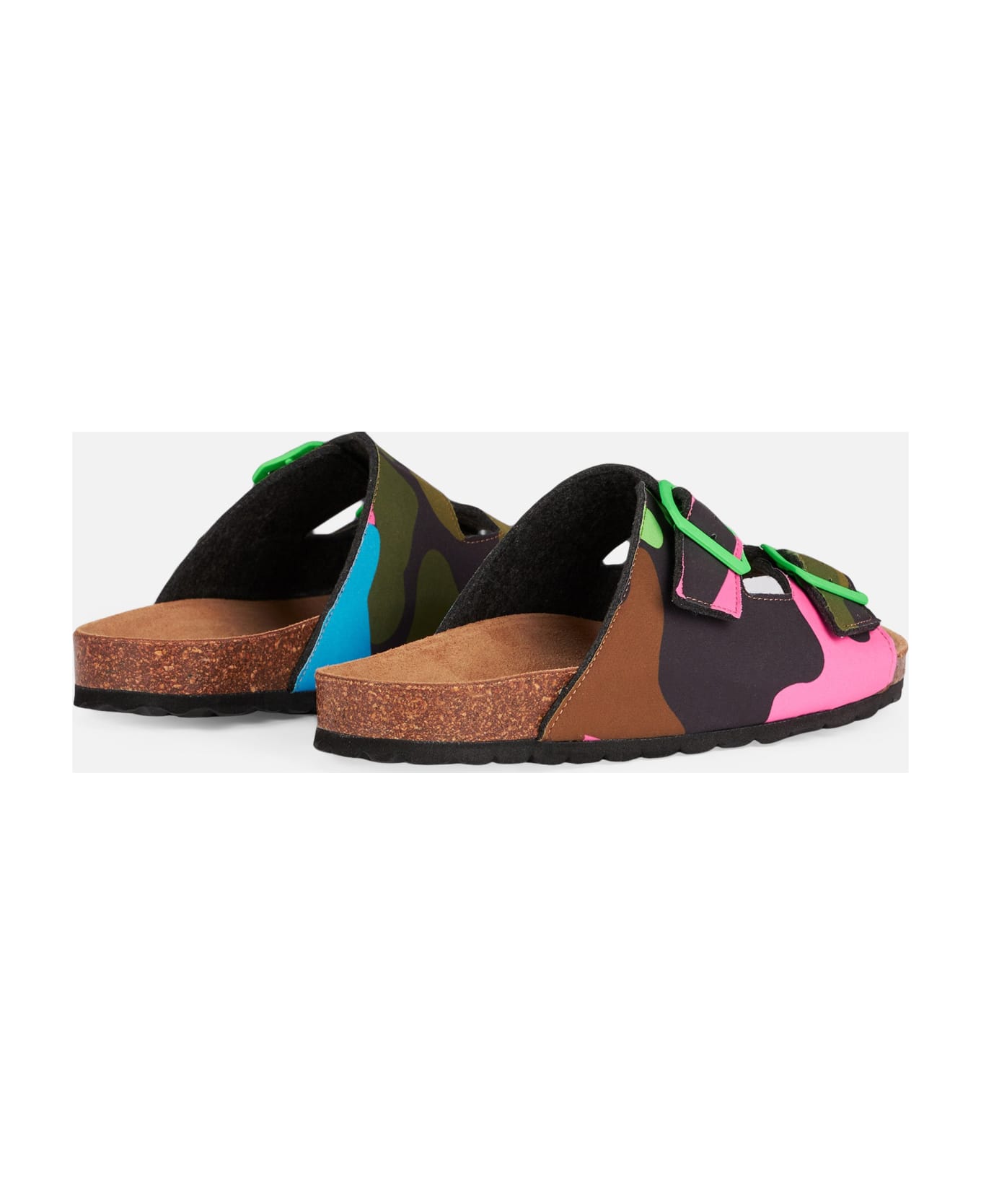 MC2 Saint Barth Sandals With Multicolor Fluo Camouflage Print - FLUO