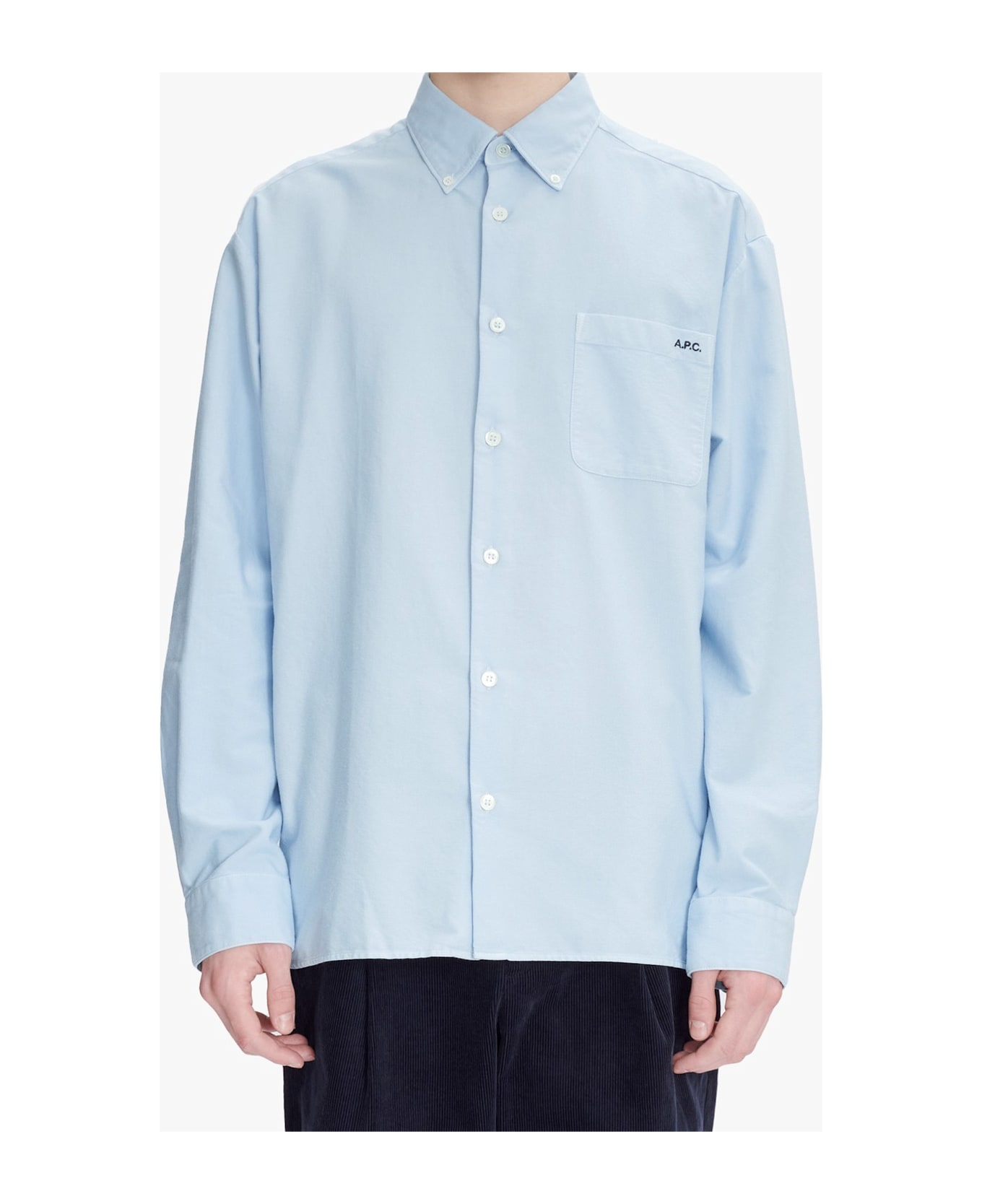 A.P.C. Chemise Mateo Logo - Iab Bleu Clair