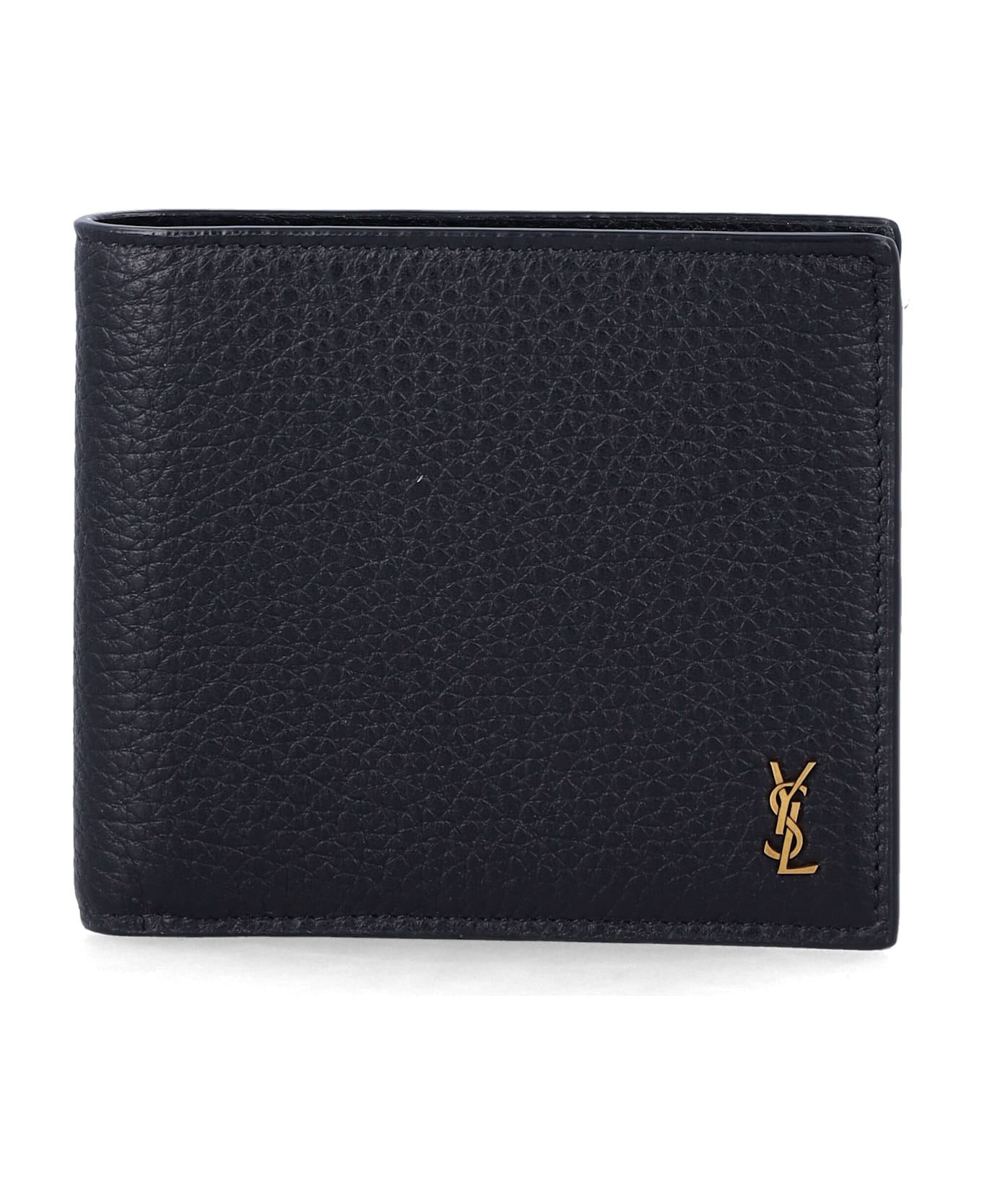 Saint Laurent Tiny Cassandre East/west Wallet - BLACK