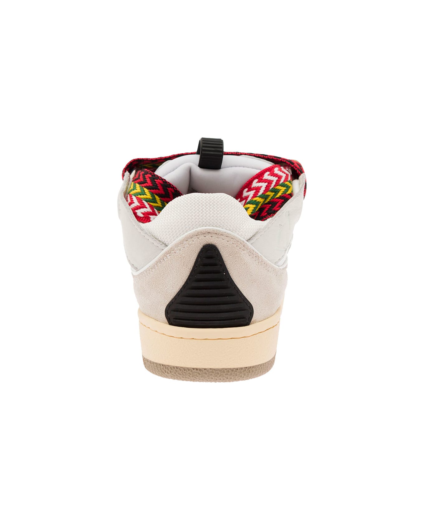 Lanvin Curb Leather Sneakers With Multicolor Laces Lanvin Woman - White