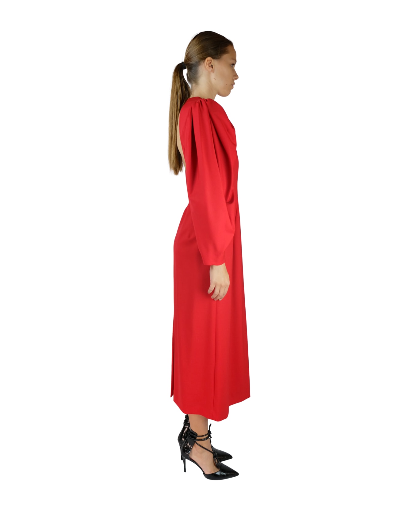Sara Battaglia Red Longuette Dress - Red