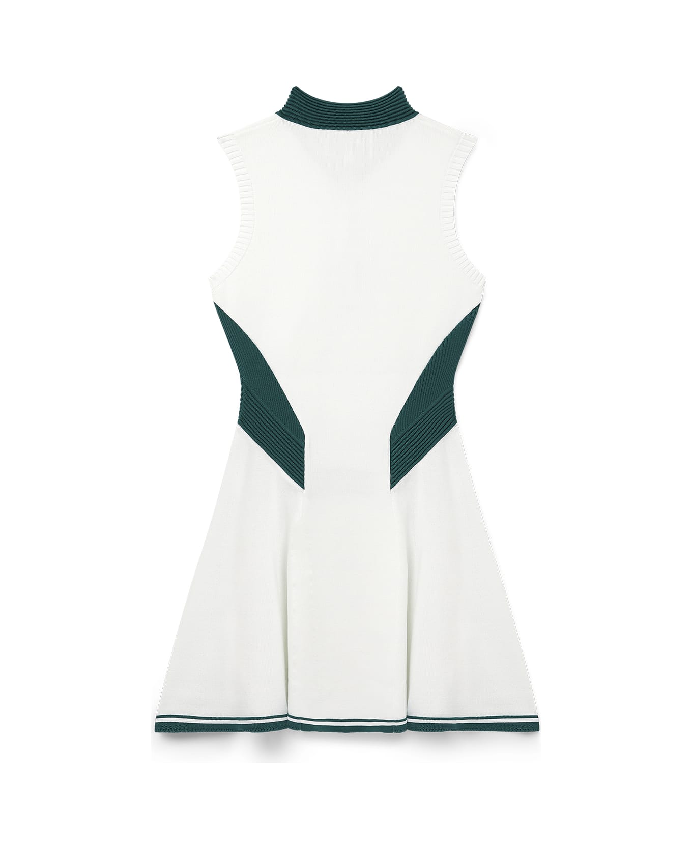 Casablanca Draped Tennis Dress In White And Green - White