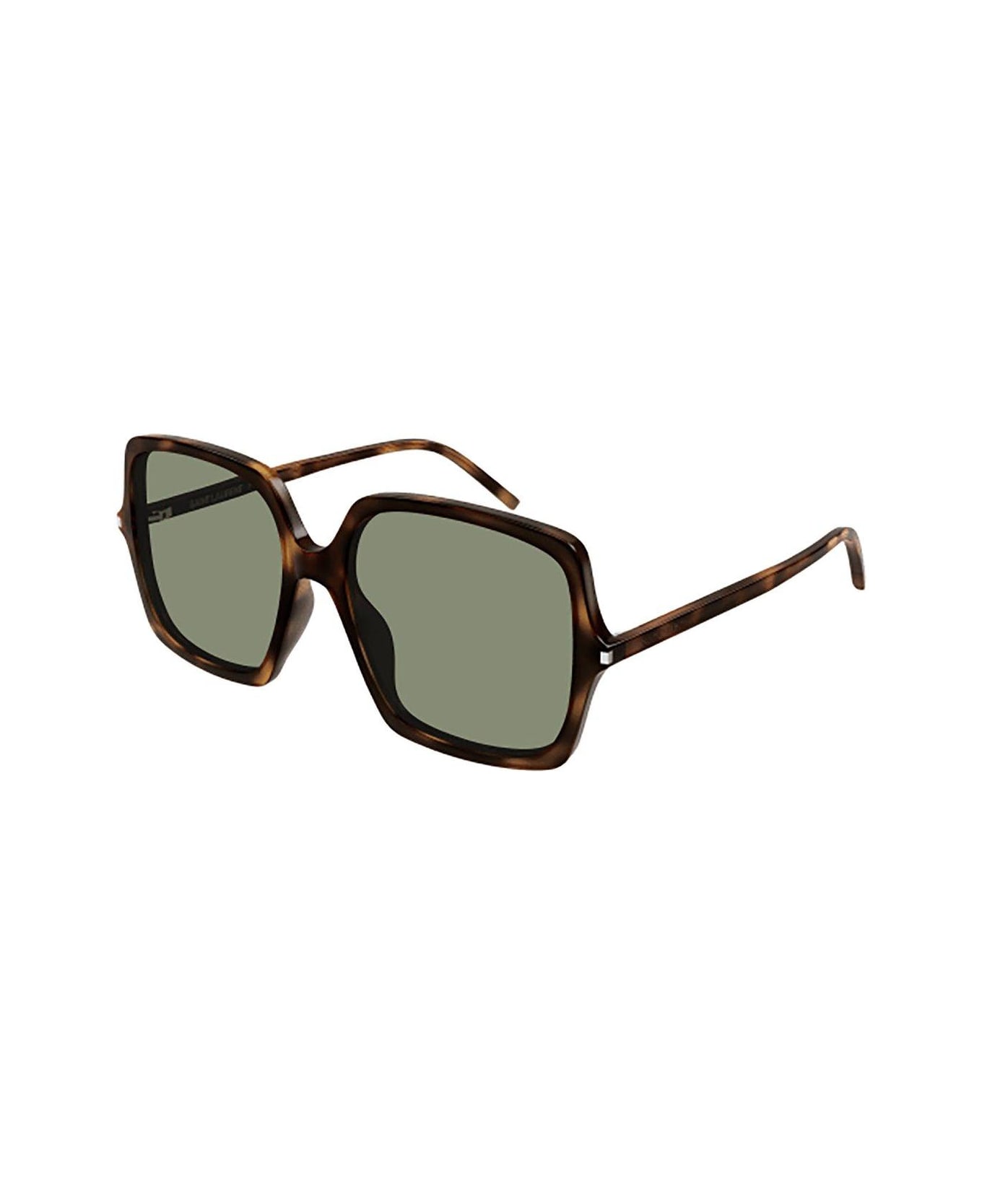 Saint Laurent Eyewear Square Frame Sunglasses - 002 havana havana green