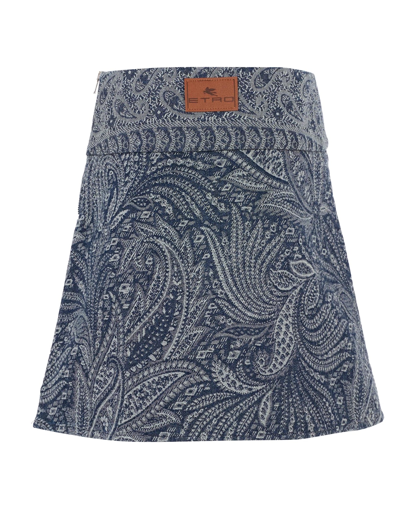 Etro Denim Skirt For Girl With Paisley Print - Denim