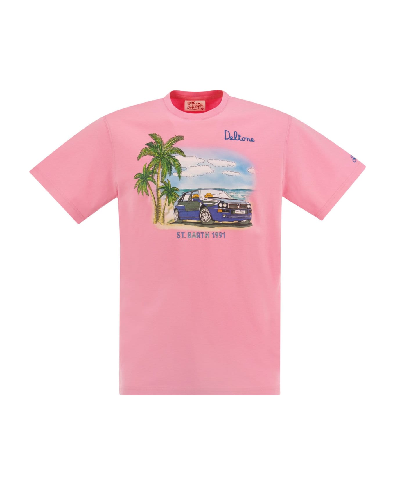 MC2 Saint Barth Cotton T-shirt With Lancia Palm Print - Pink シャツ