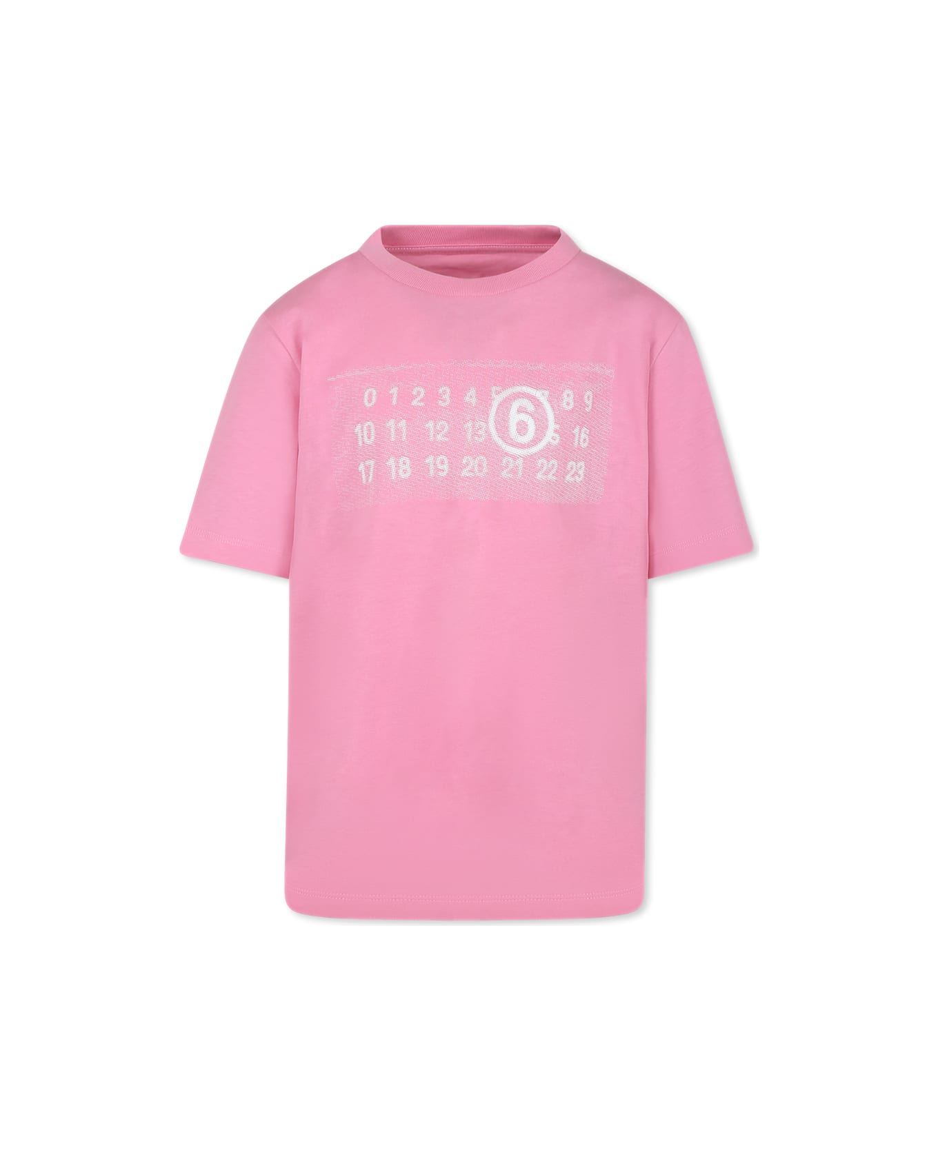 MM6 Maison Margiela Pink T-shirt For Girl With Logo - Pink