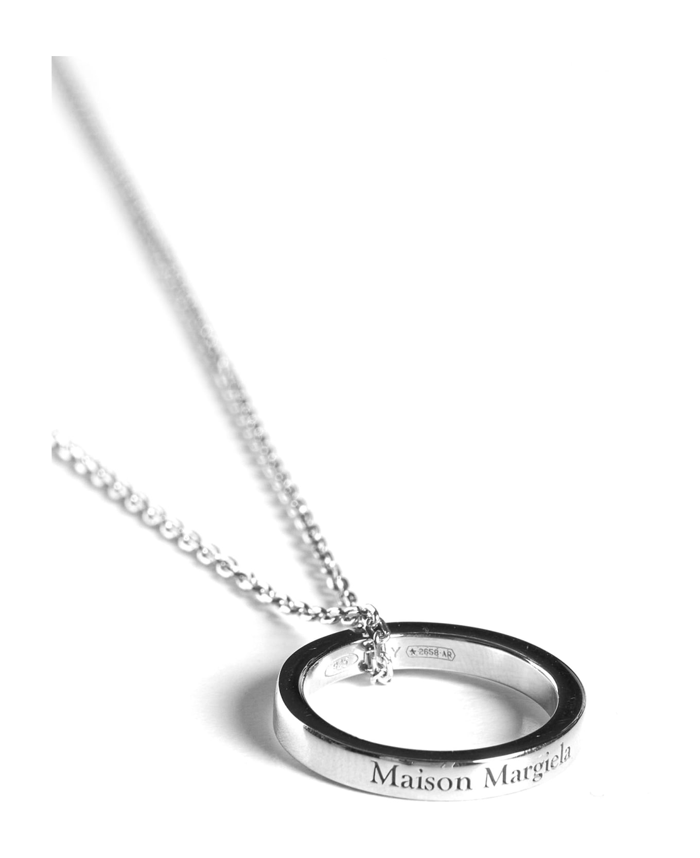 ★Maison Margiela★ Number Logo Twist Necklace Silver SM1UU0 Maison Margiela Twisted Number Logo Bar Necklace – Justin Reed