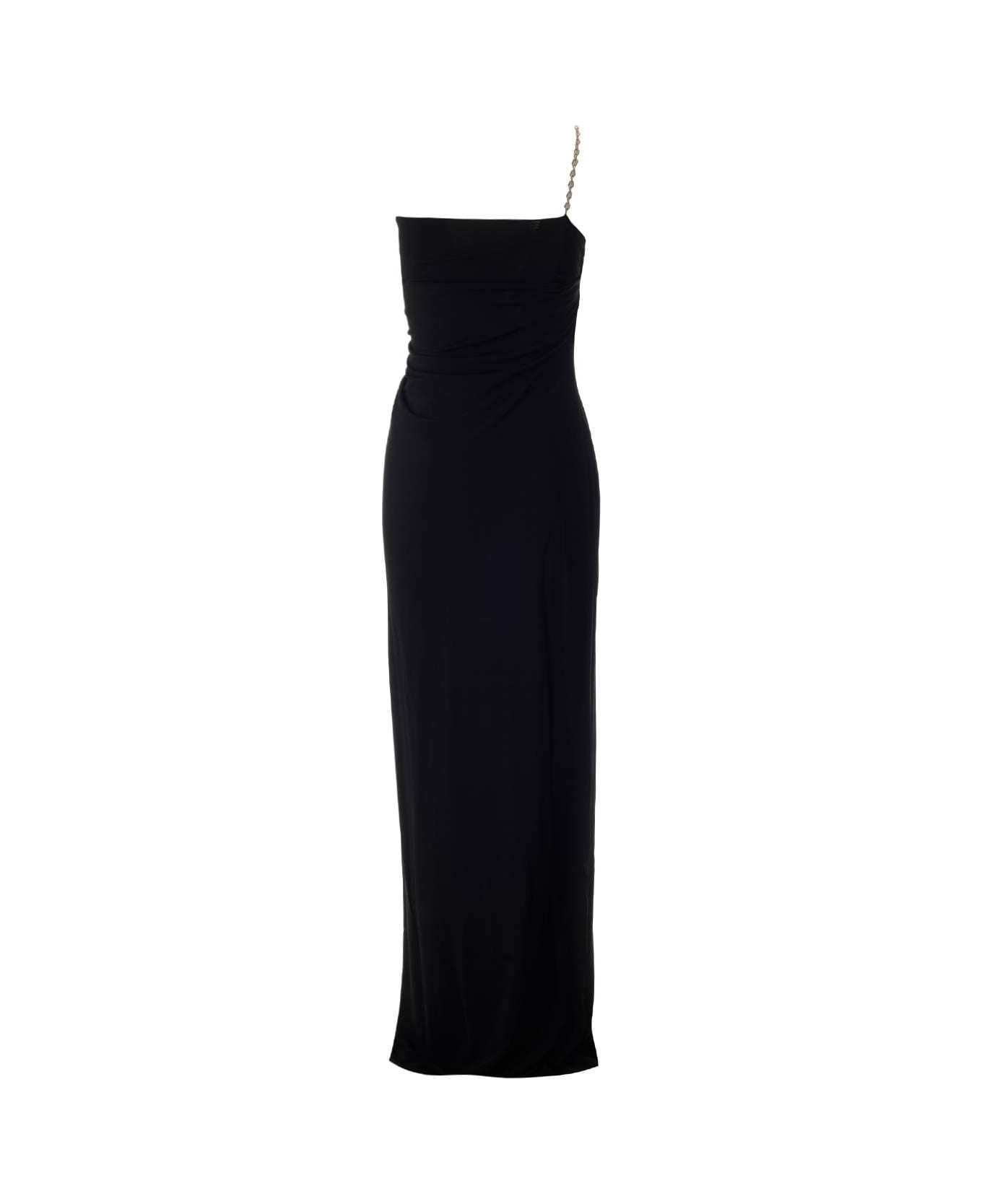 Givenchy Long Asymmetrical Draped Dress - black