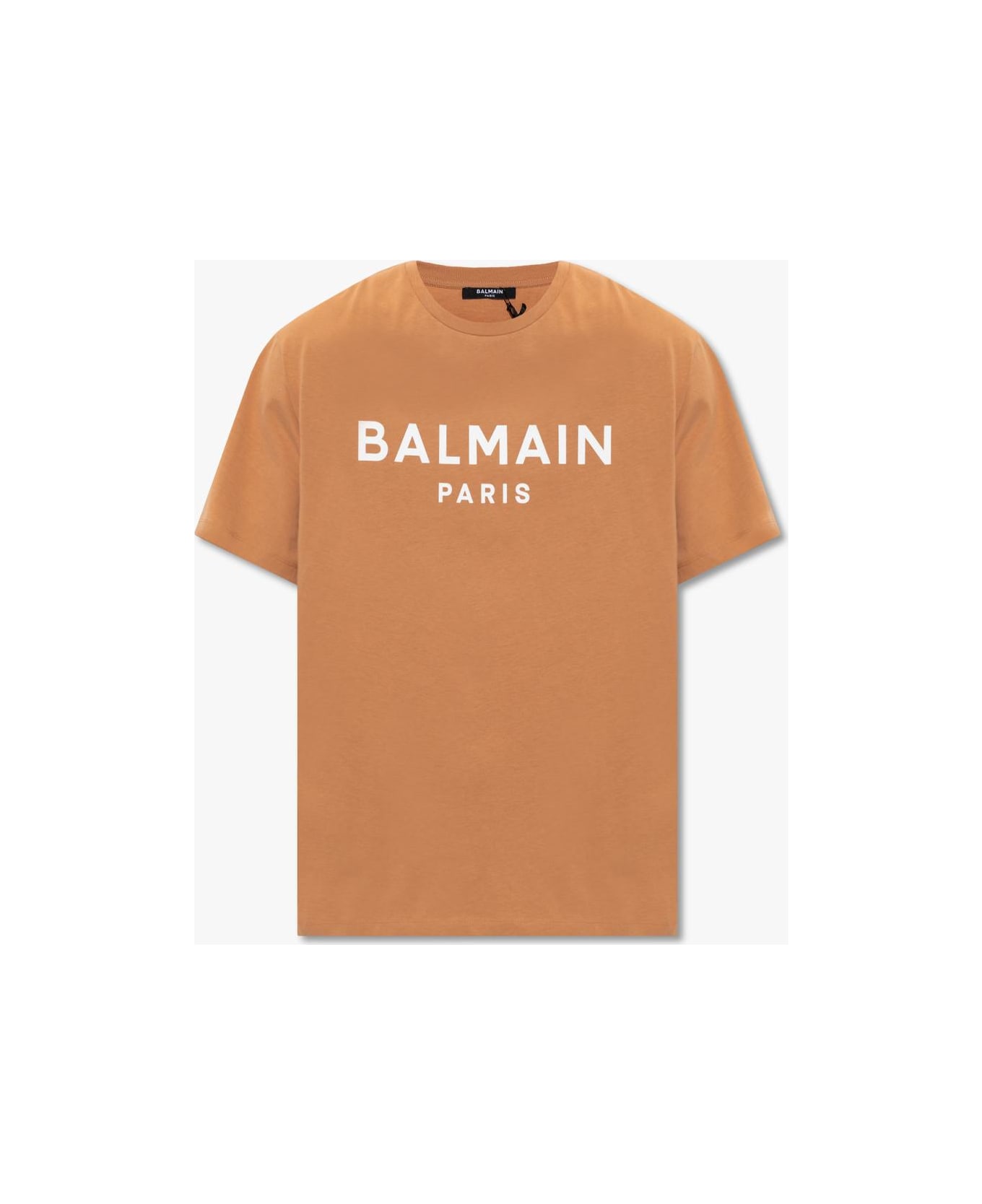 Balmain T-shirt From Organic Cotton - Marrone