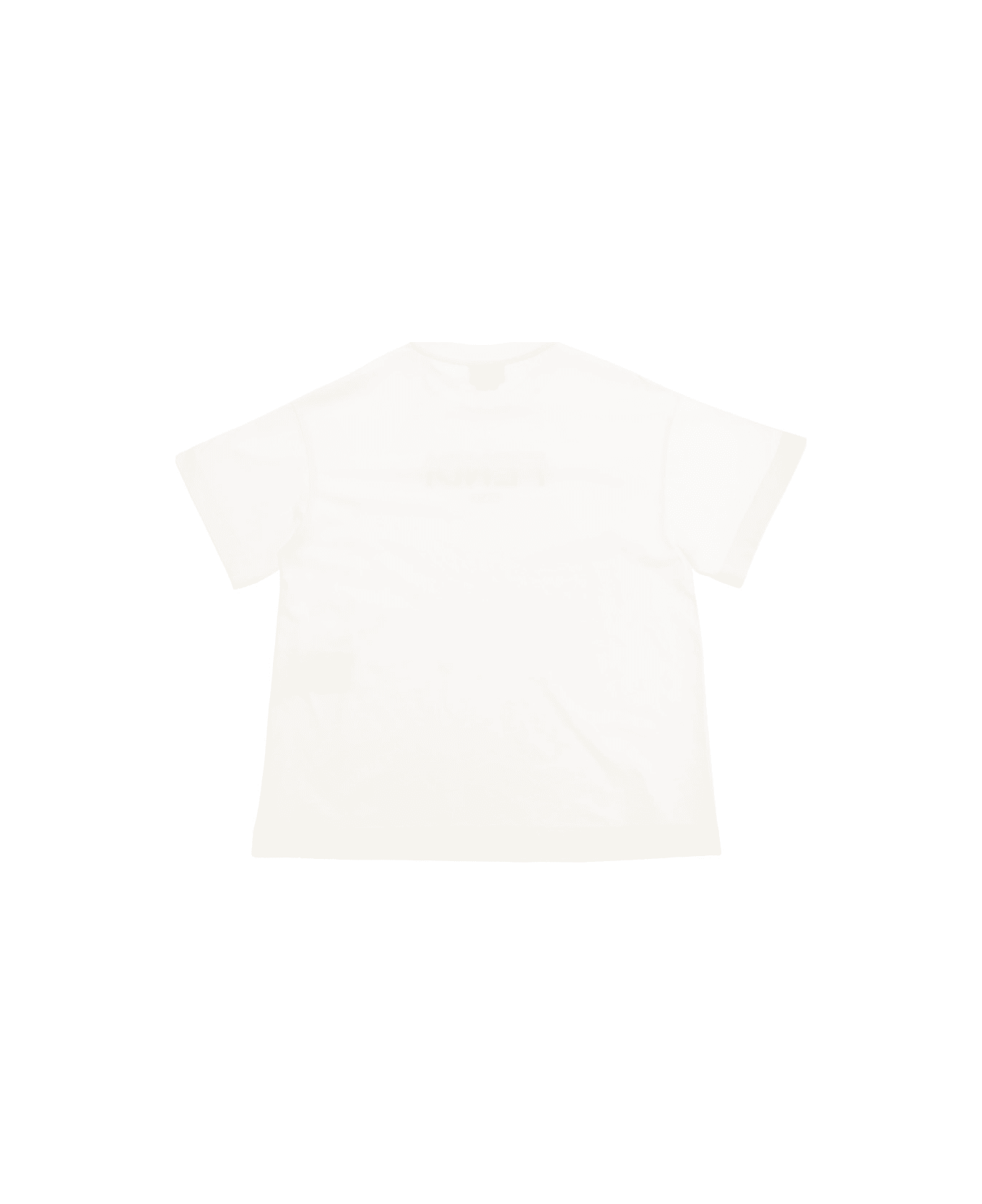 Fendi White T-shirt With Logo Lettering Print In Cotton Boy - White