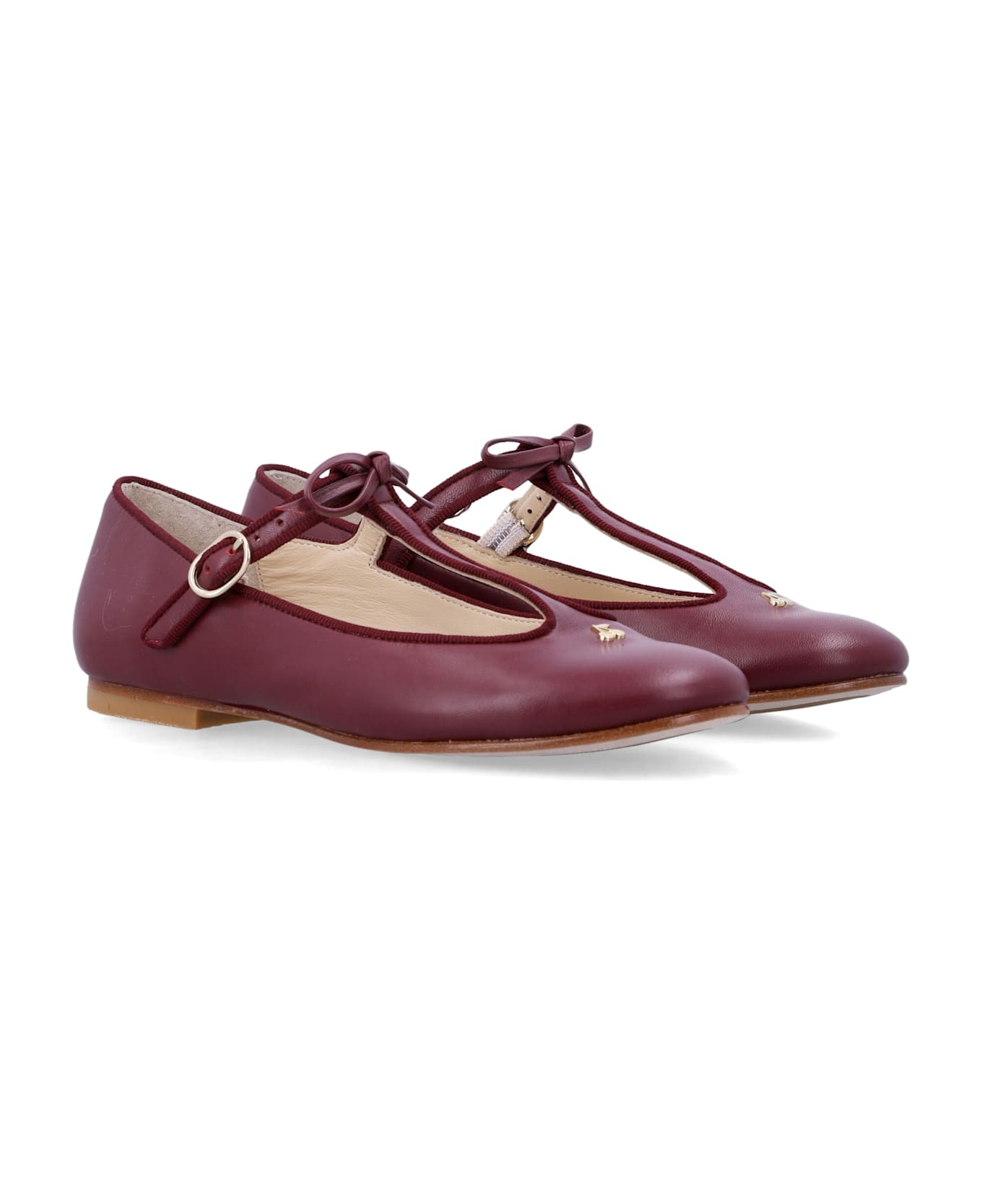 Bonpoint Joyce Leather Salomés Bonpoint For Girl - BORDEAUX