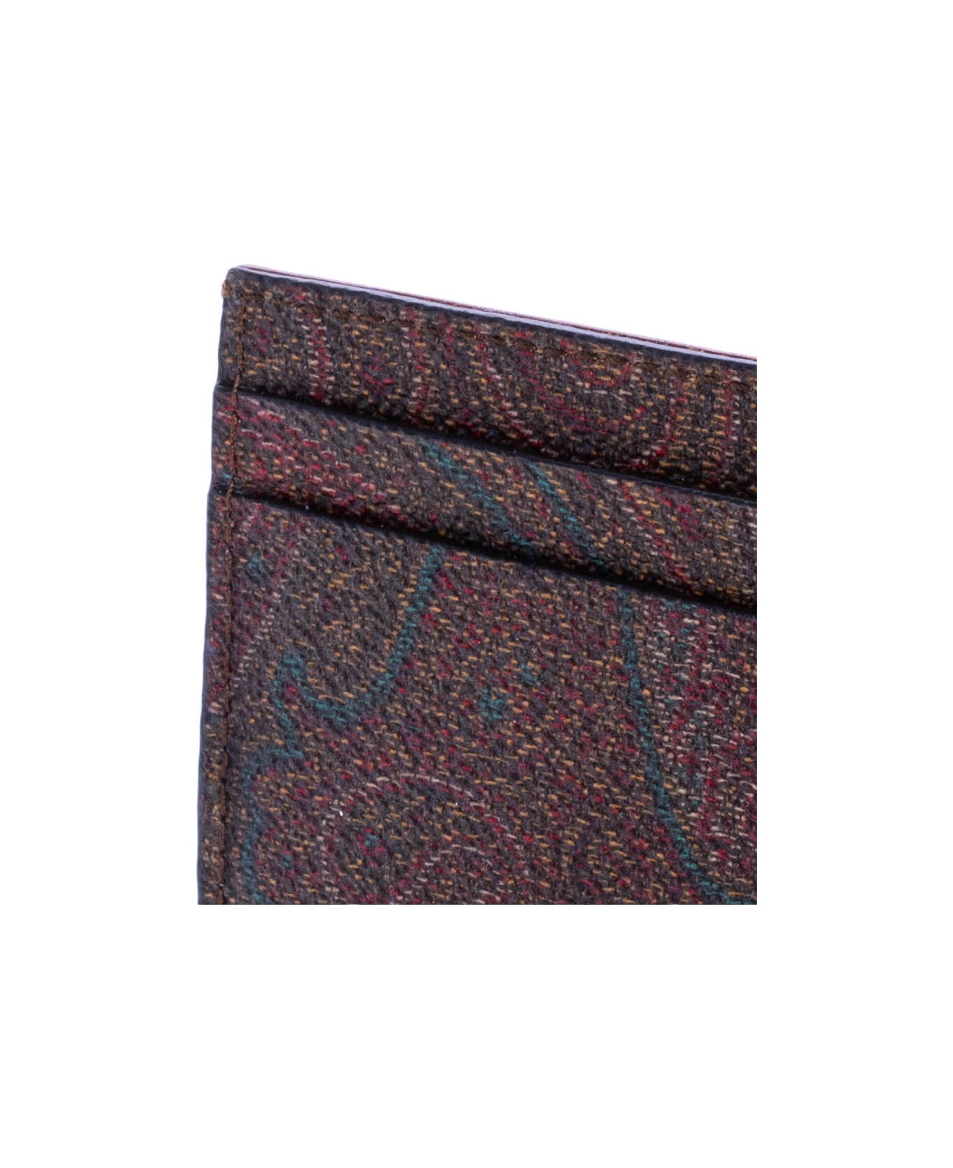Etro "paisley" Card Holder - BROWN