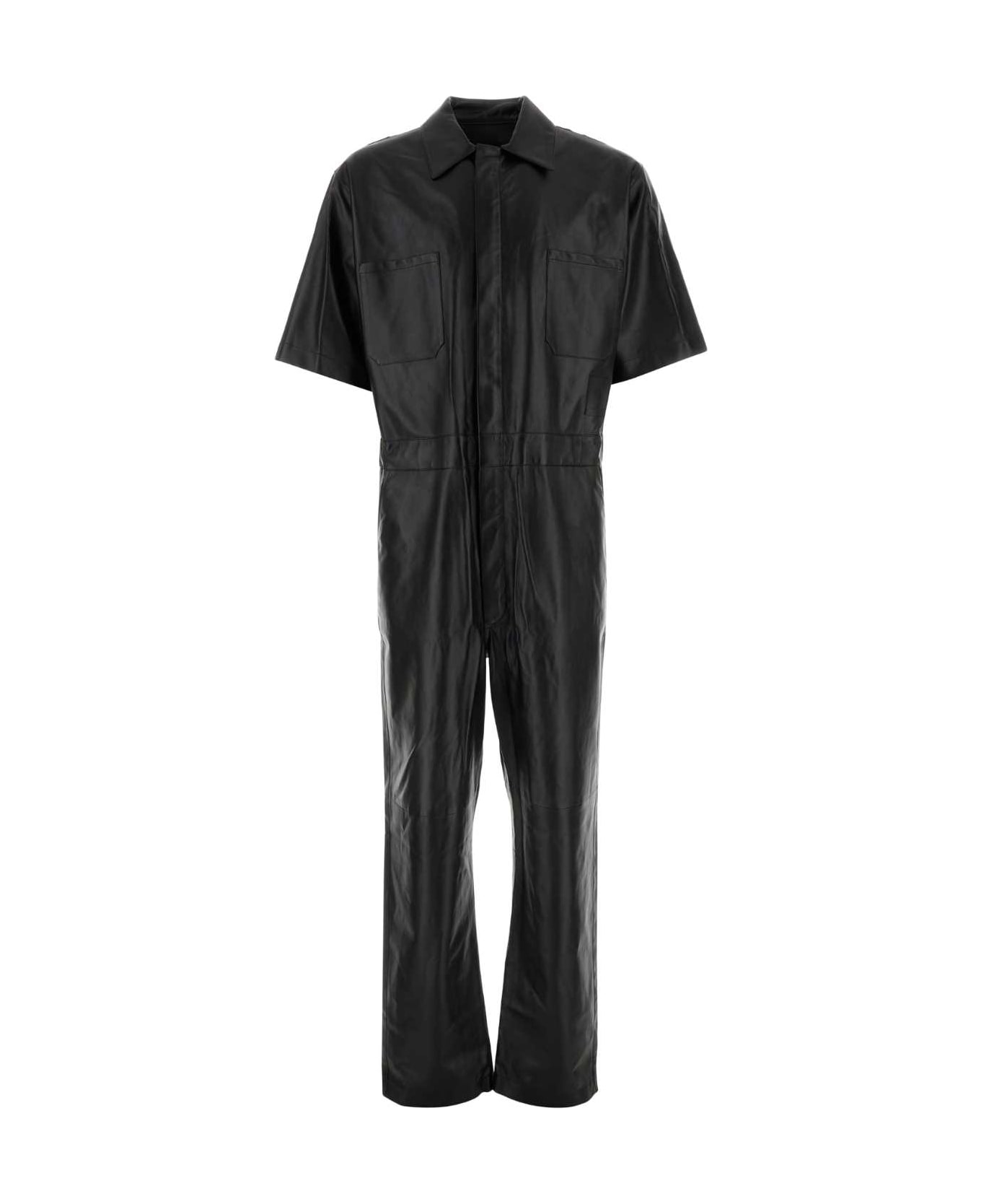 Givenchy Black Leather Jumpsuit - BLACK ラウンジウェア