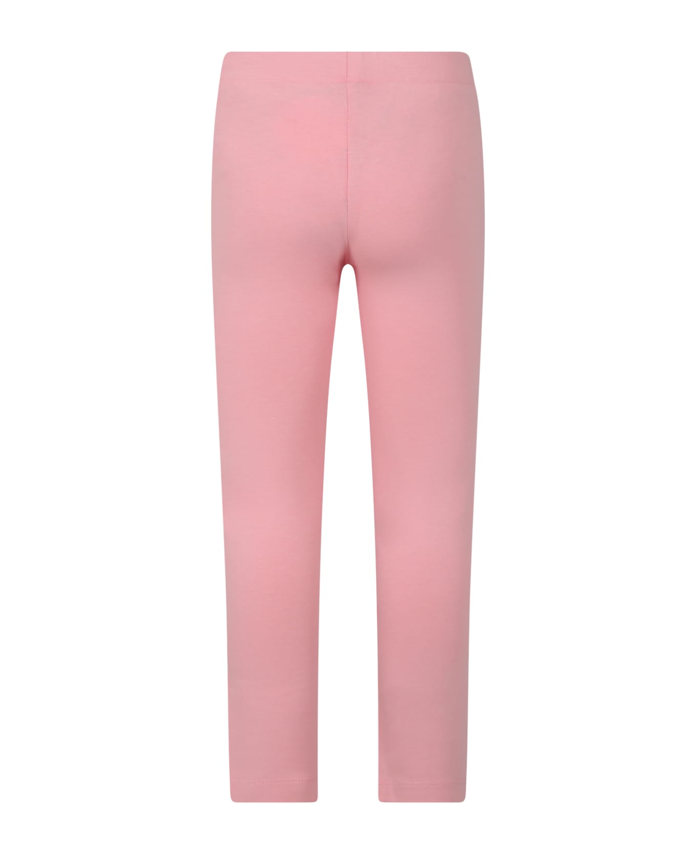 GCDS Mini Pink Leggings For Girl With Logo - Pink