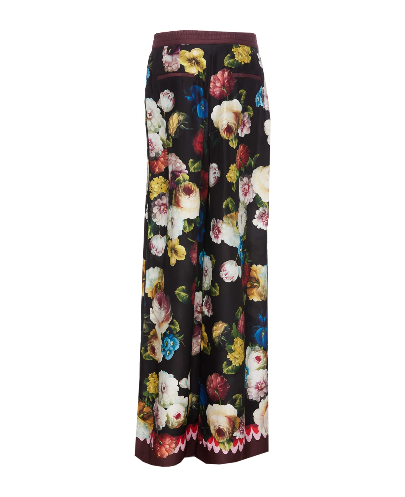 Dolce & Gabbana Pants With Floral Print - black ボトムス