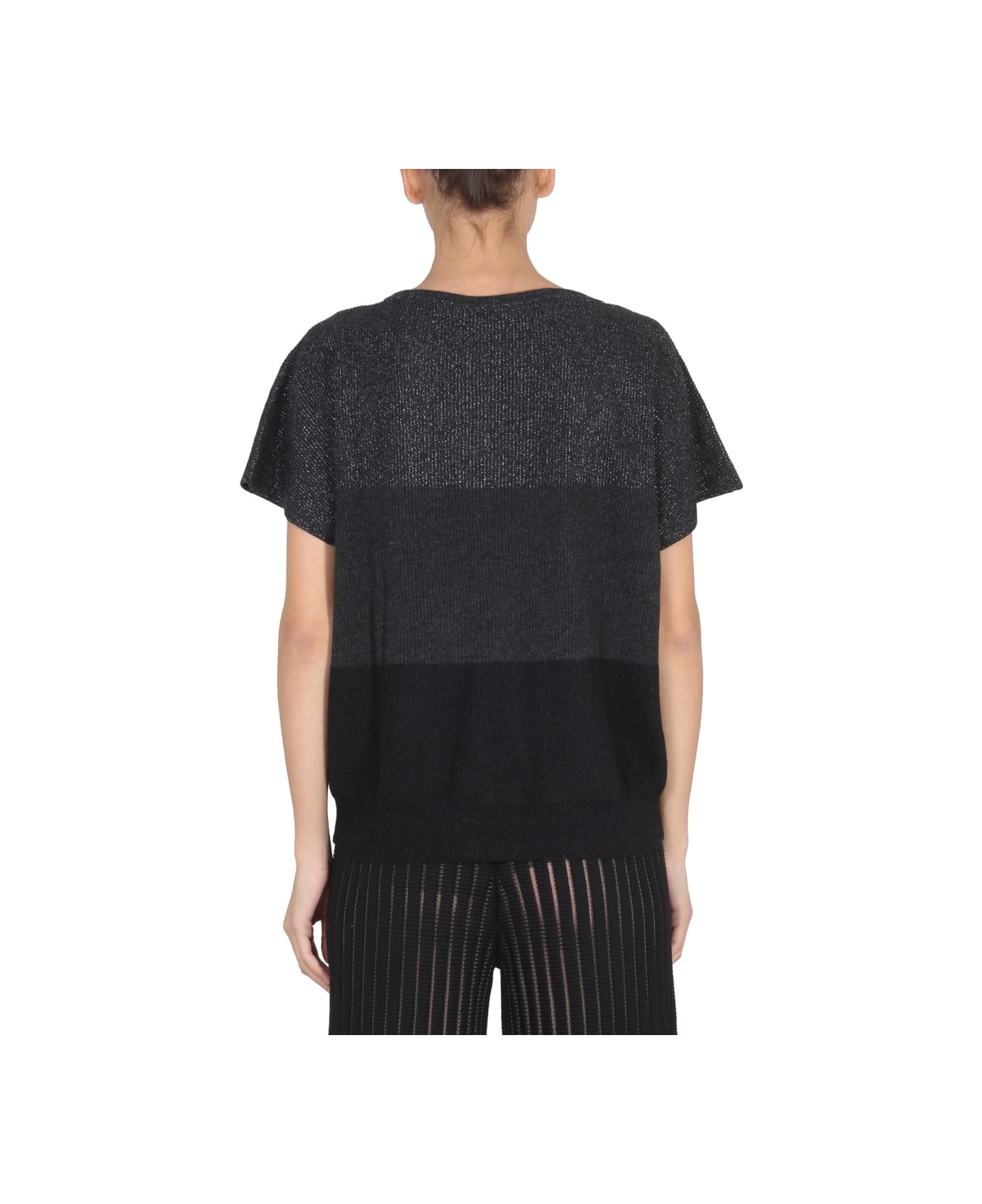 Fabiana Filippi Mesh With Shiny Detail - CHARCOAL ニットウェア