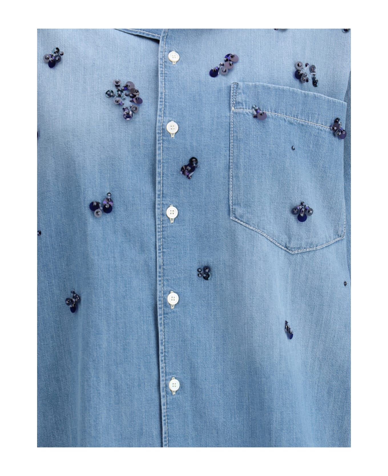 Fabiana Filippi Short Sleeve Denim Shirt