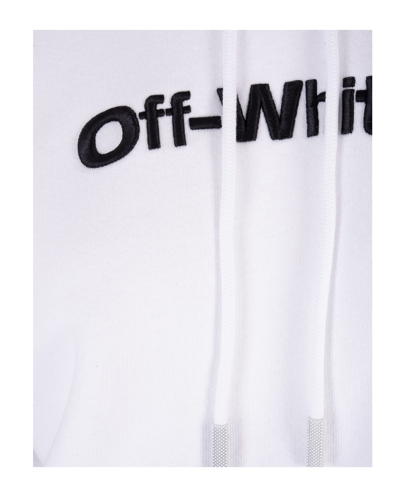 Off-White Woman White Hoodie With Contrast Logo - Kiton Fein gestricktes T-Shirt Blau