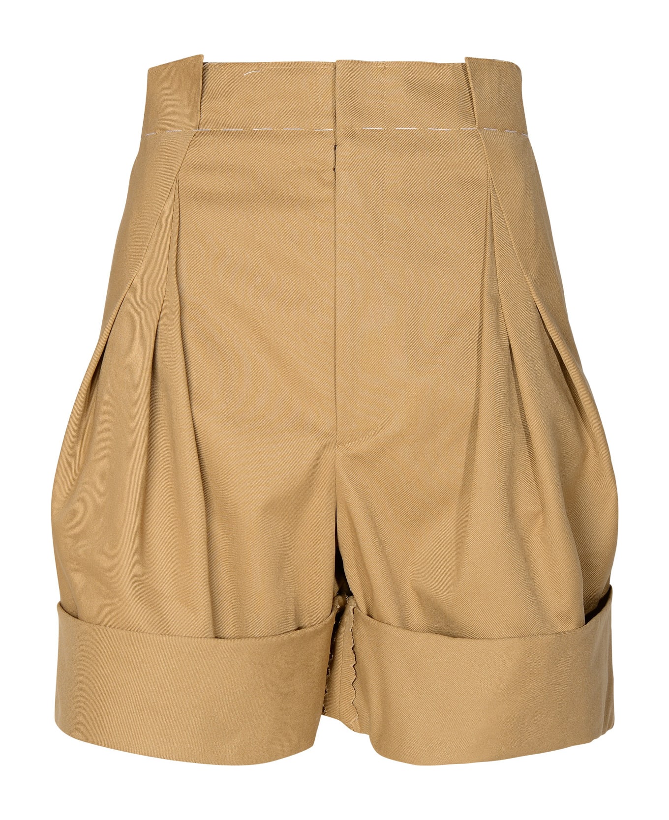 Maison Margiela Beige Cotton Blend Bermuda Shorts - NEUTRALS