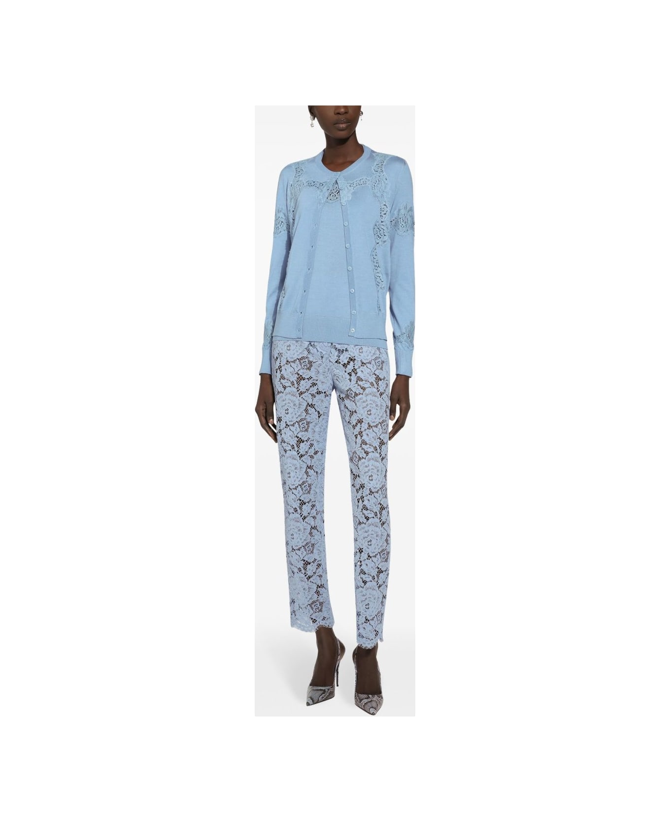 Dolce 
Gabbana Cordonetto Lace Trousers - Clear Blue